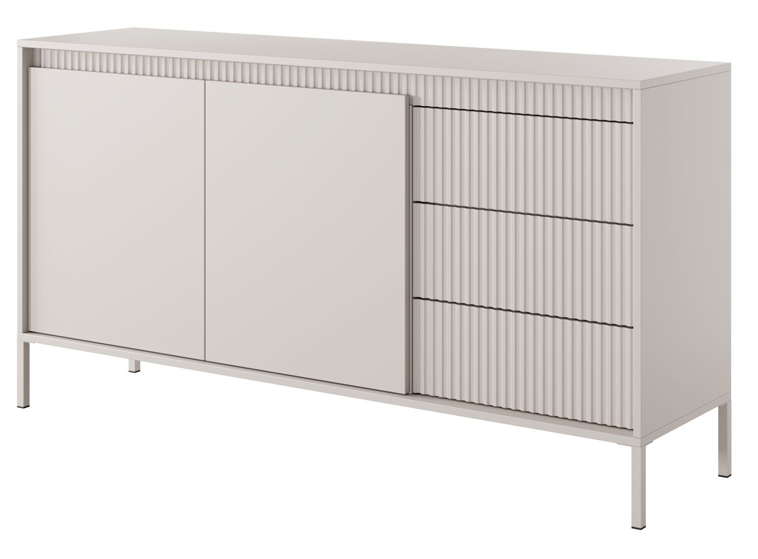 Feldmann-Wohnen Kombikommode Senso (Senso, 1 St., Sideboard, Farbe beige), 154x40x82cm Farbe beige Grifflos