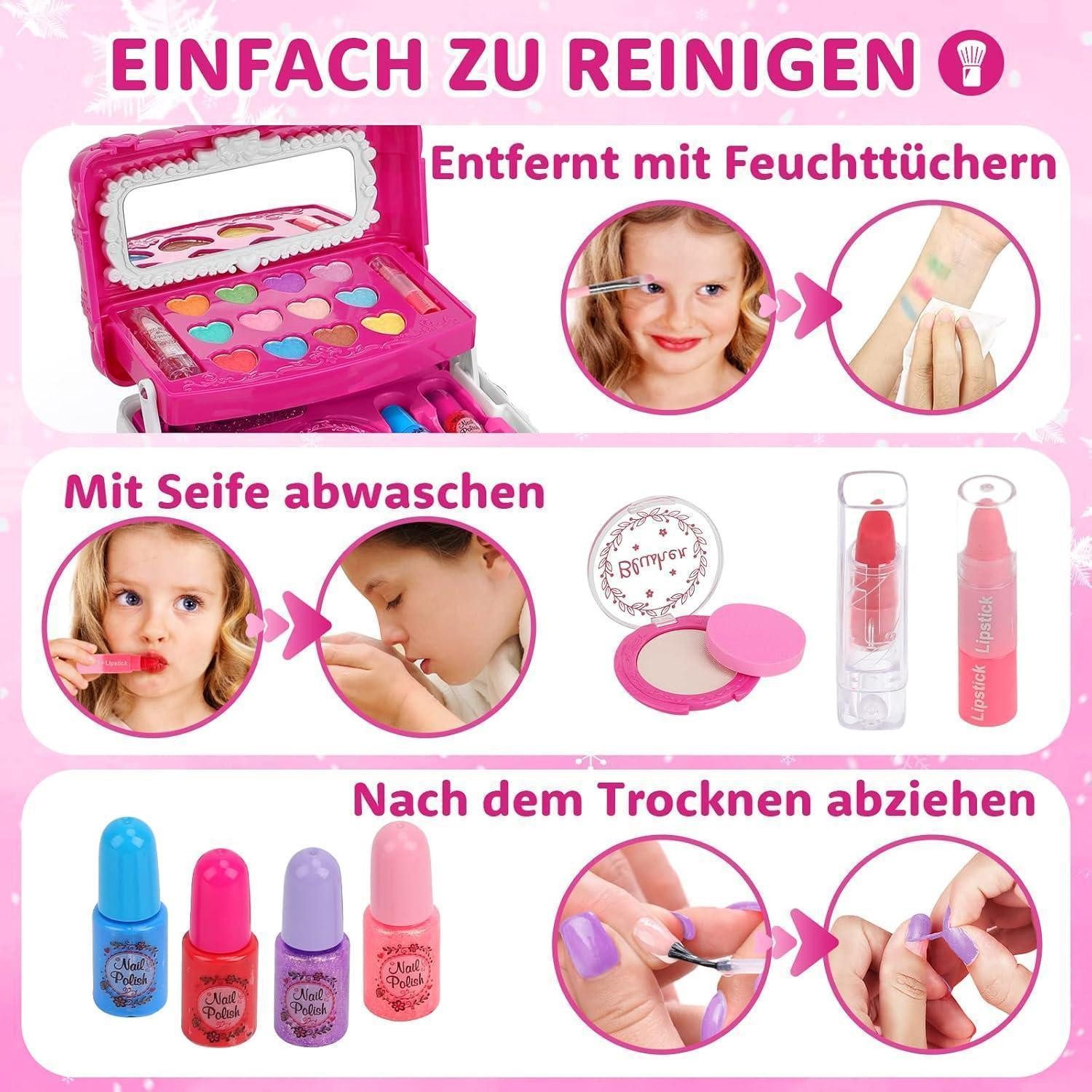 jooful Make-up Set Kinderschminke Set Mädchen Schminkkoffer Spielzeug Make Up Geschenke