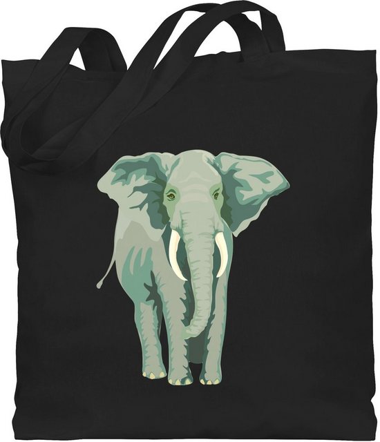 Shirtracer Umhängetasche “Elefant – Dschungel Deko Wildnis – Jutebeutel lange Henkel”, elefanten+geschenke – stofftasche+elefant – einkaufstasche elefant
