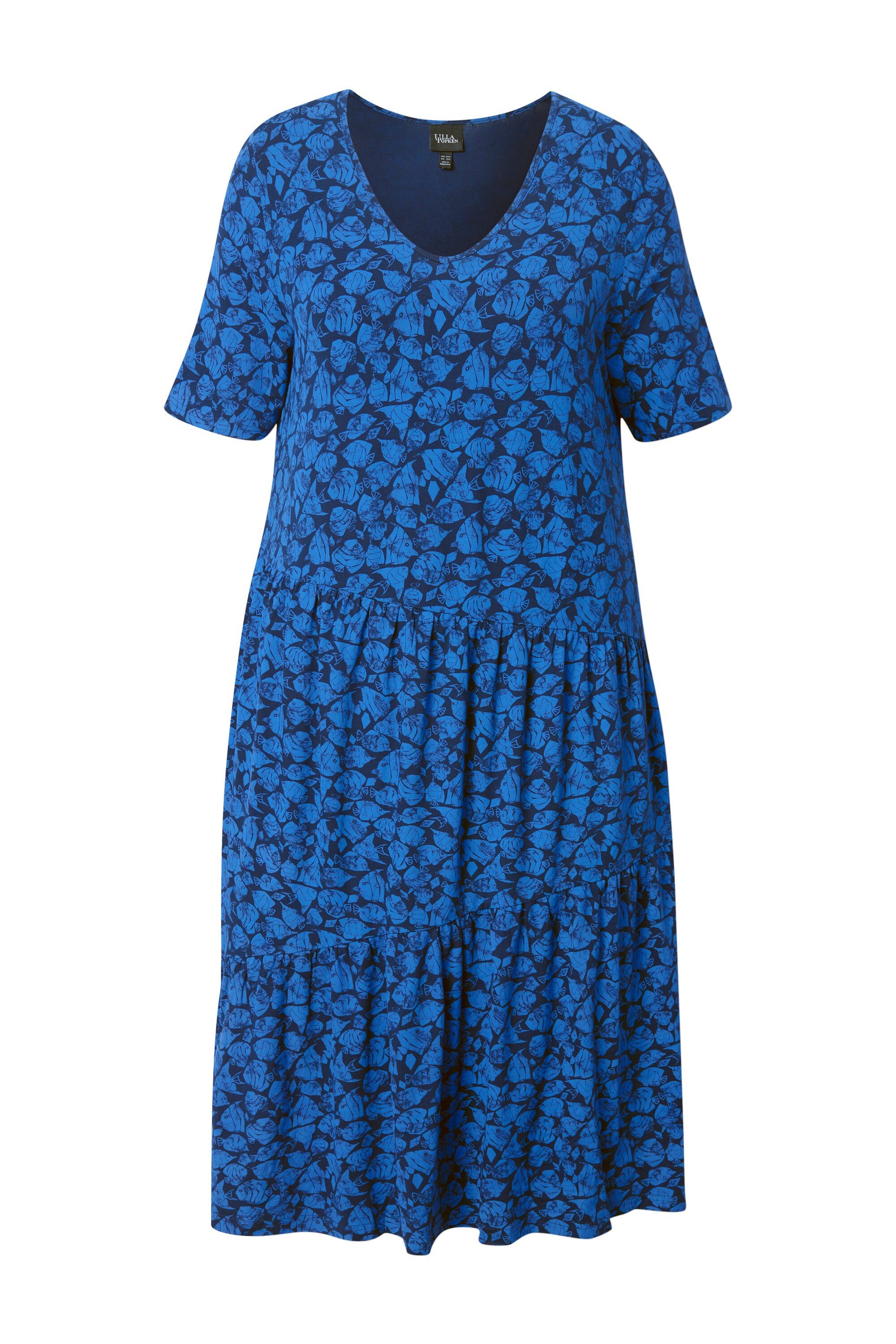 Ulla Popken Midikleid Jerseykleid Volants A-Linie günstig online kaufen