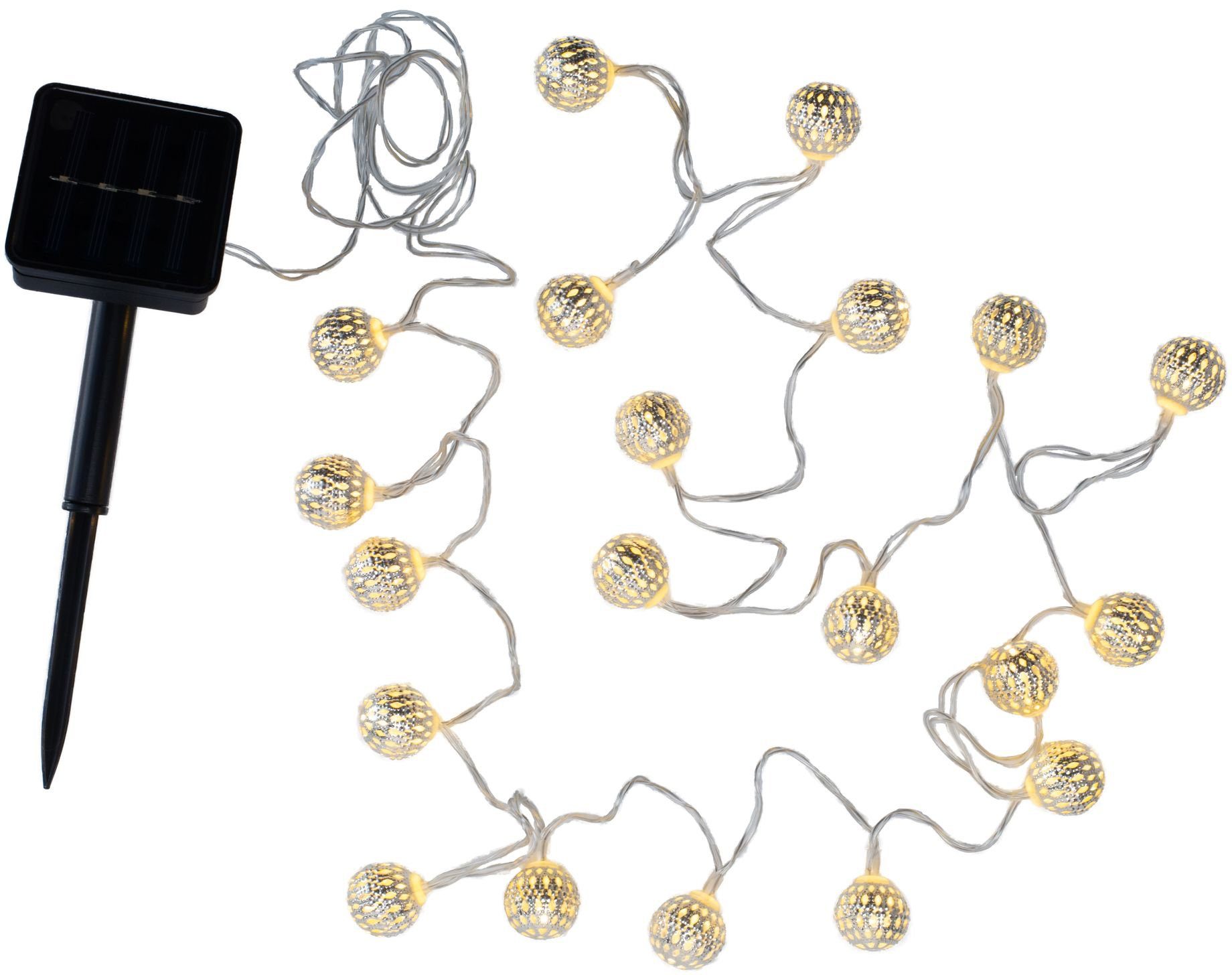 Pauleen LED-Lichterkette Sunshine Glamour, 20-flammig, 20-flammig, Solarbetrieben