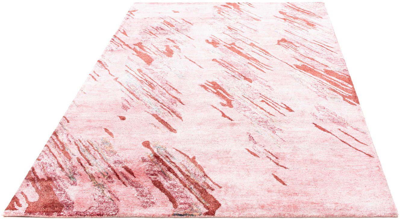 Designteppich Designer Abstrakt Rosa 200 x 140 cm, morgenland, rechteckig, Höhe: 8 mm, Handgeknüpft