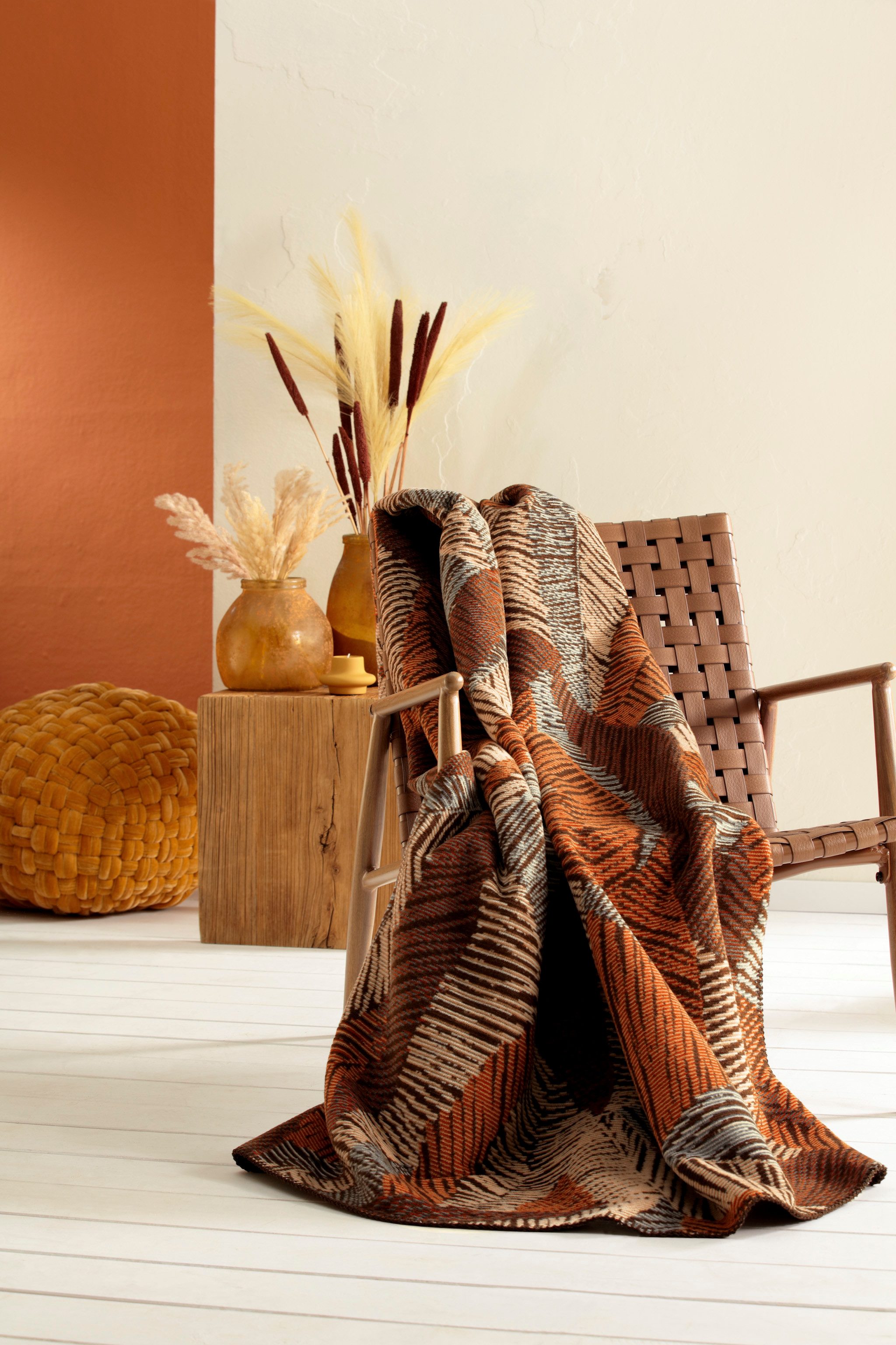 Wohndecke Rustic, Biederlack, mit geketteltem Zierstich