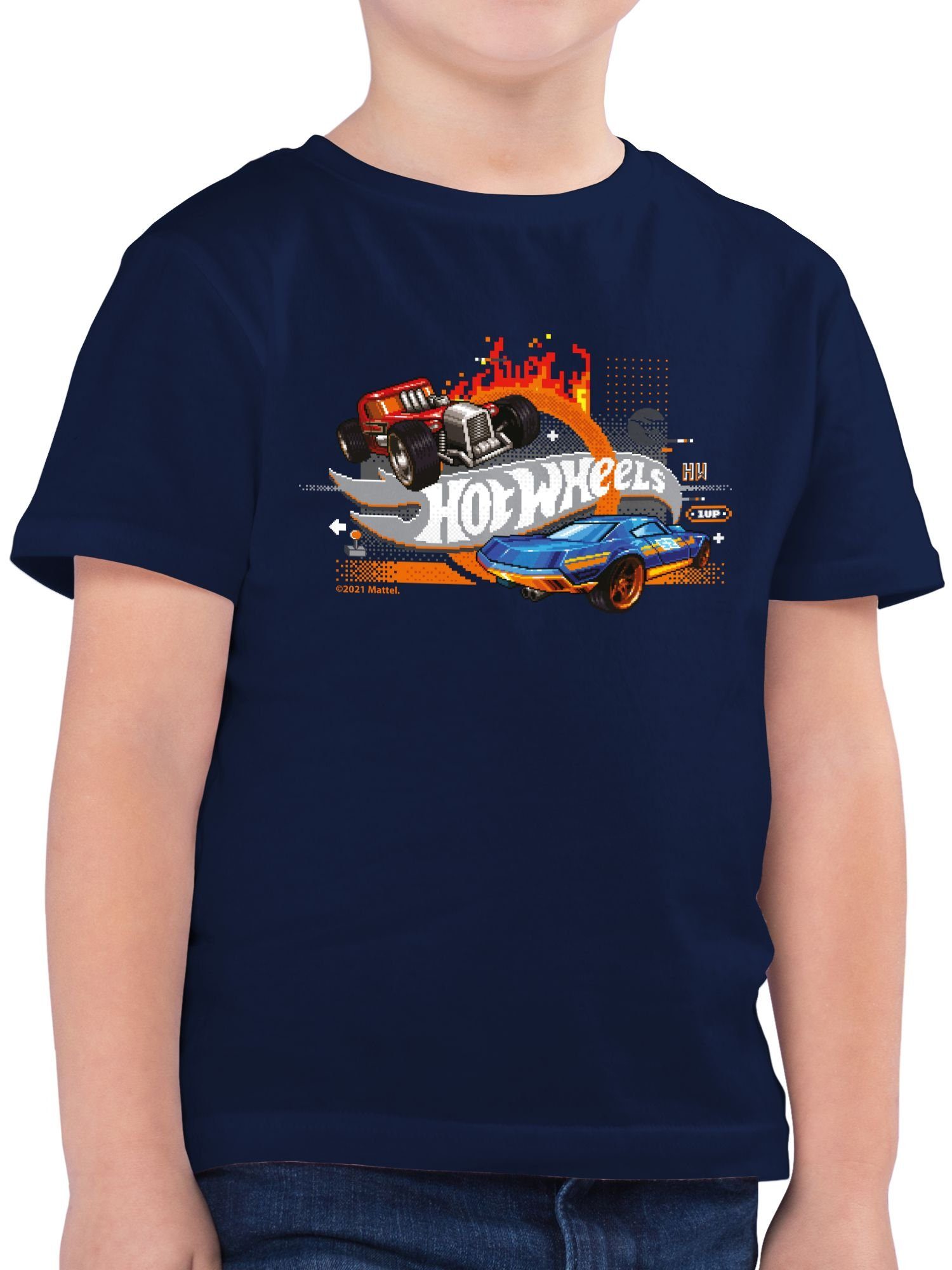 Shirtracer T-Shirt 8-Bit Logo Hot Wheels Jungen 03 Dunkelblau