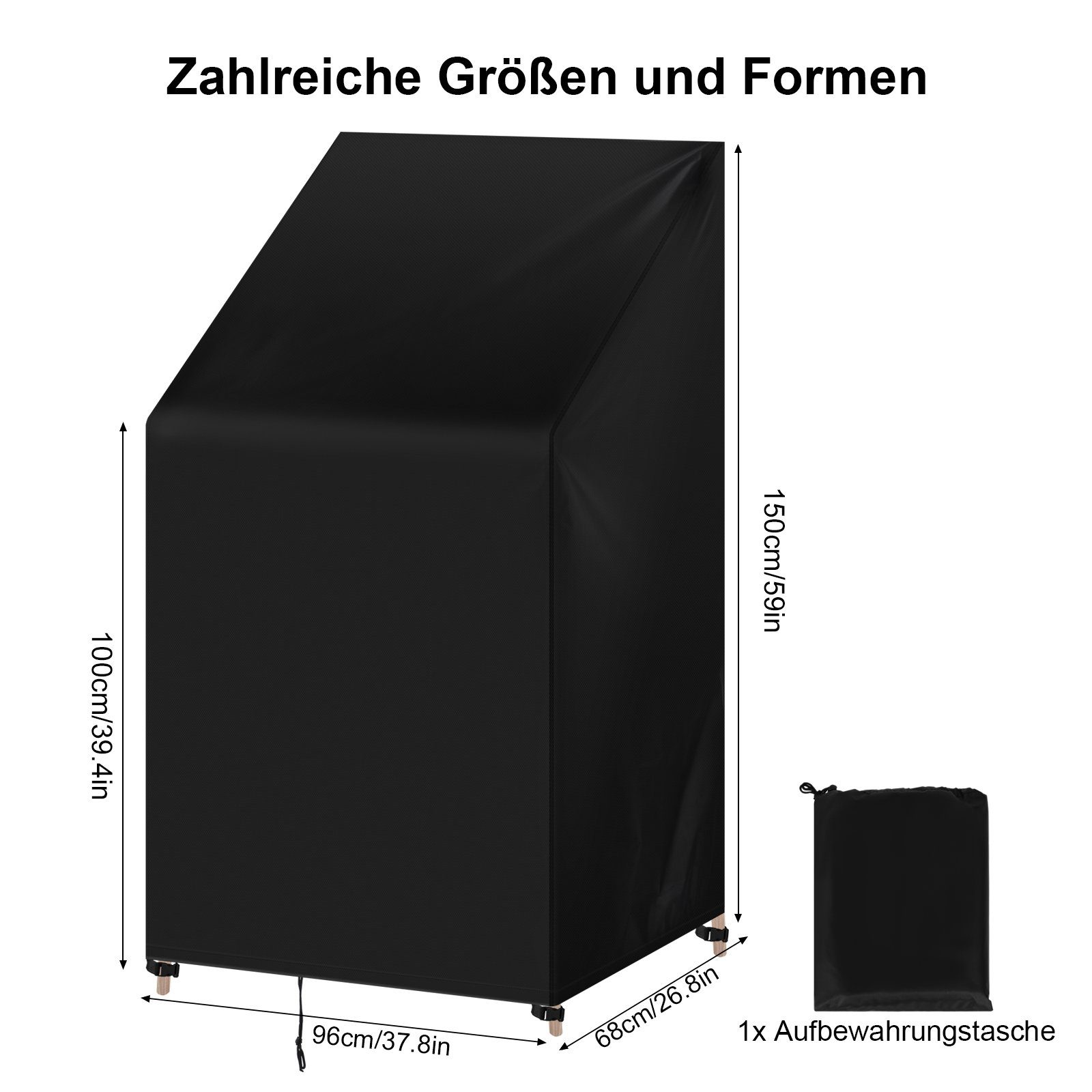 Woltu Gartenmöbel-Schutzhülle (1-St), mit Zugband 420D Oxford-Gewebe, Anti-UV