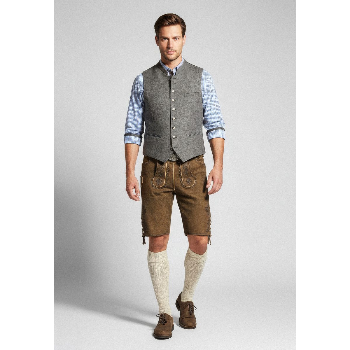 Stockerpoint Trachtenlederhose Bertram Herren (1-tlg) Trachtenlederhose, Trachtenhose, Bayerische Lederhose, Oktoberfest