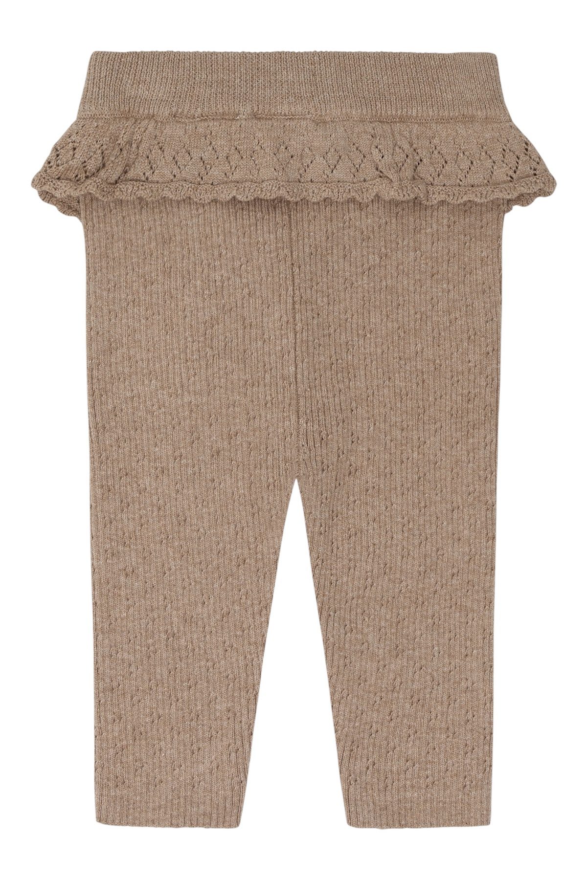 Hust & Claire Leggings HCLisa Knit Rib (1-tlg) HCLisa Knit Rib Strickleggings mit Rüschenbund – Bisquit