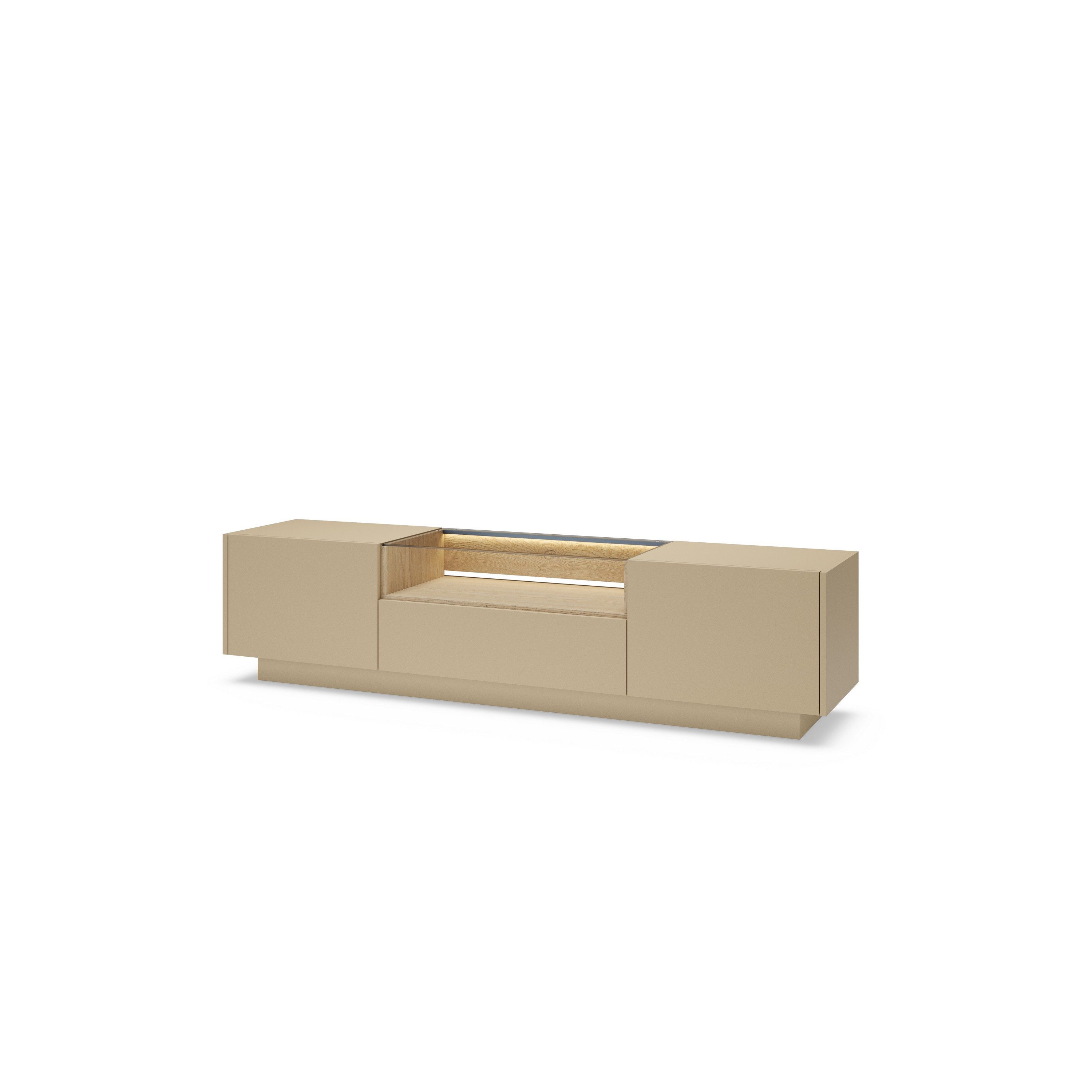 Masseno Lowboard PORTA 176,4 cm TV-Schrank mit 1 Schubladen und 2 Türen Beige