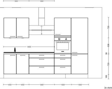 nobilia® Küchenzeile "Riva premium", vormontiert, Ausrichtung wählbar, Breite 300 cm, mit E-Geräten