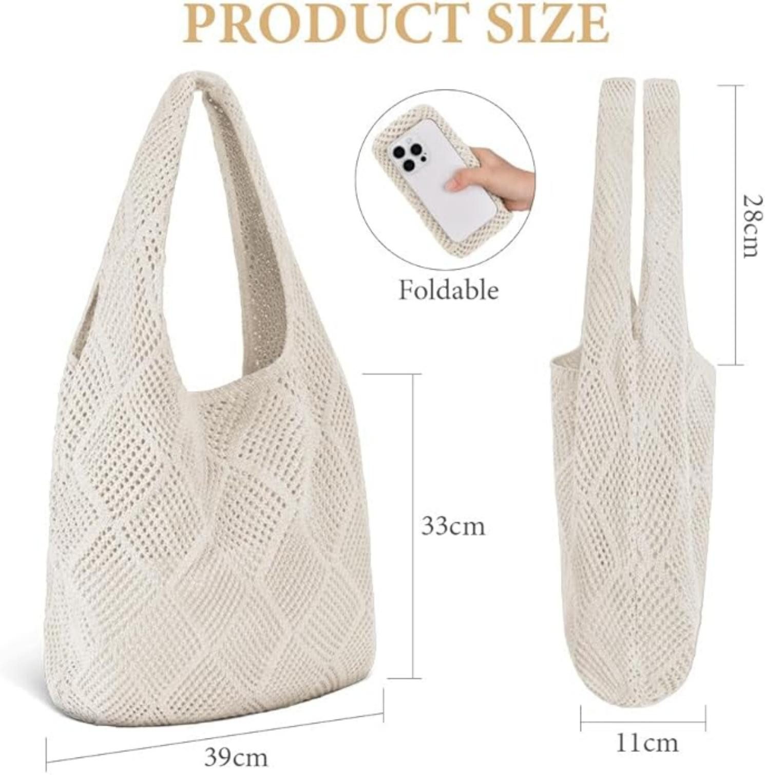 Coonoor Strandtasche gehäkelte Mesh Strand Tote günstig online kaufen