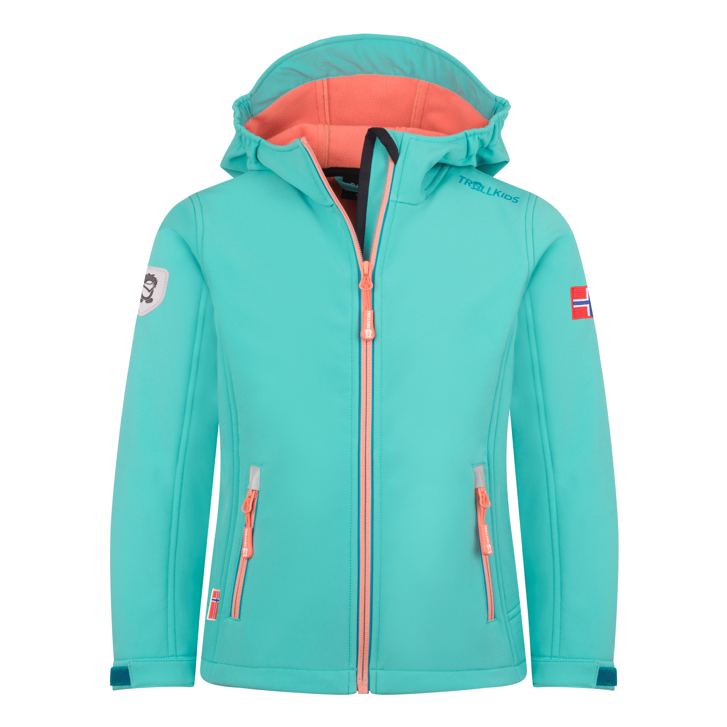 TROLLKIDS Softshelljacke GIRLS TROLLFJORD JACKET für Kinder und Jugendliche, sportlicher Stil, winddicht