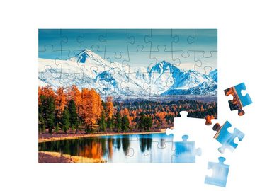 puzzleYOU Puzzle Kidelu-See im Altai-Gebirge, Sibirien, 48 Puzzleteile, puzzleYOU-Kollektionen Natur, Jahreszeiten, Puzzle-Neuheiten