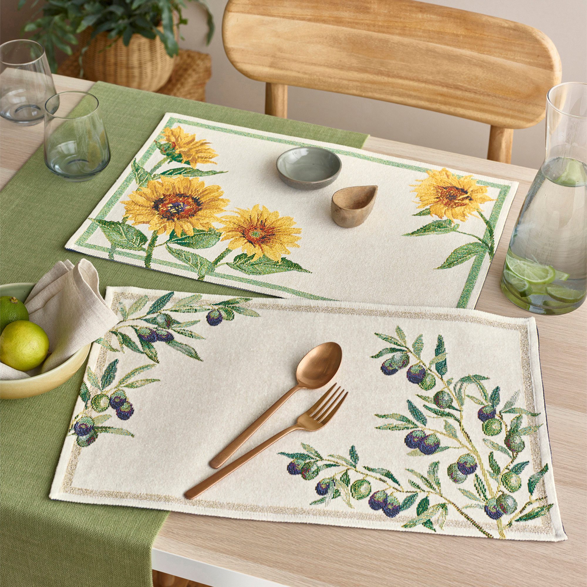 sander table + home Platzset Tischset "Olivastro" im 2er-Pack, Gobelin Motiv: Oliven