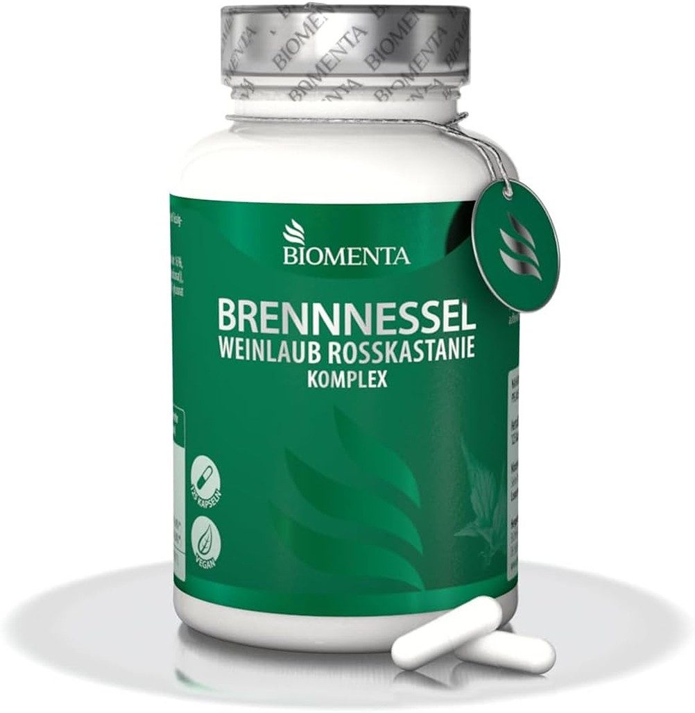 BIOMENTA Brennnessel + Weinlaub + Rosskastanie Komplex Kapsel, 125 St., 97,62 g