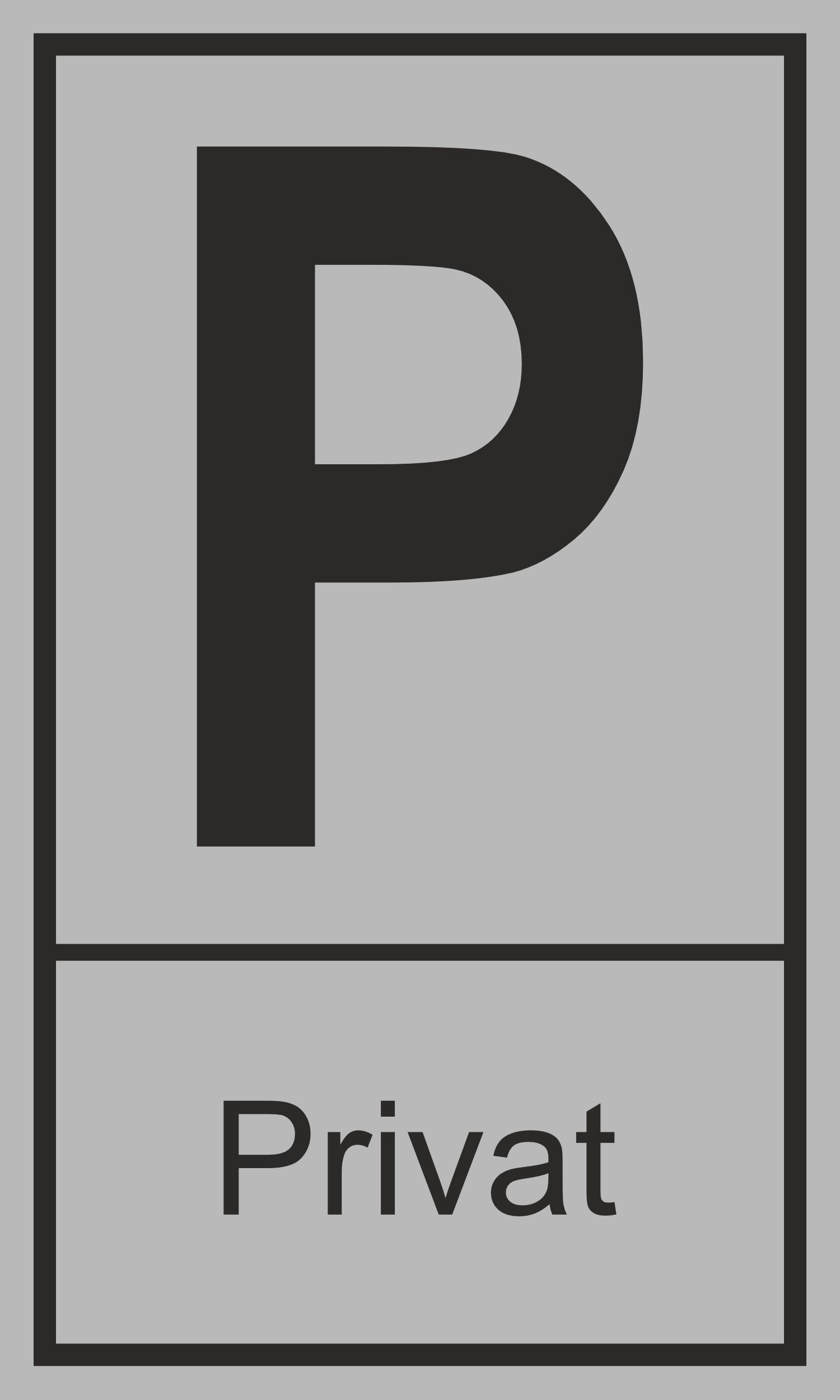 Hermann Schütz Hinweisschild P-Privat Hinweisschild Kunststoff 150 x 250 mm, (1 St., 1 Schild)