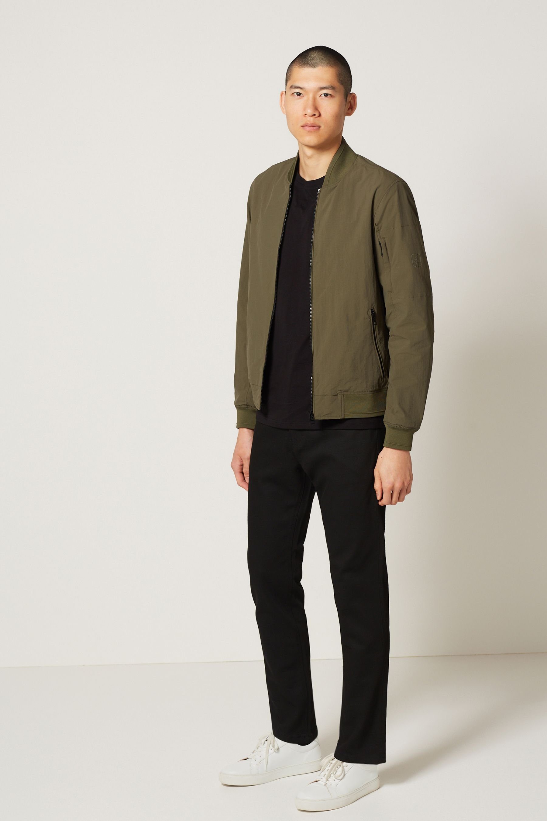 Next Blouson Wasserabweisende Bomberjacke mit Struktur Khaki Green (1-St)