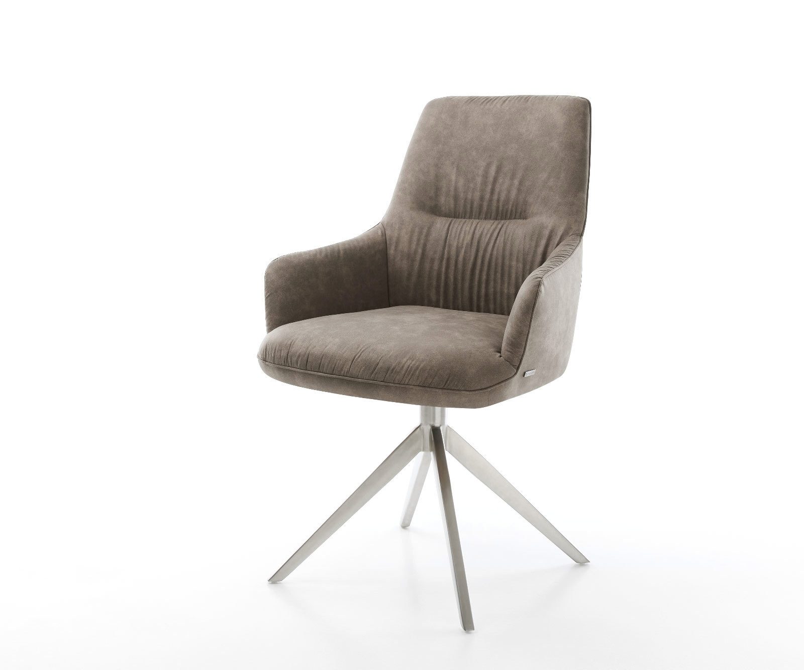 DELIFE Polsterstuhl Zelia-Flex, mit Armlehnen Kreuzgestell breit Edelstahl günstig online kaufen