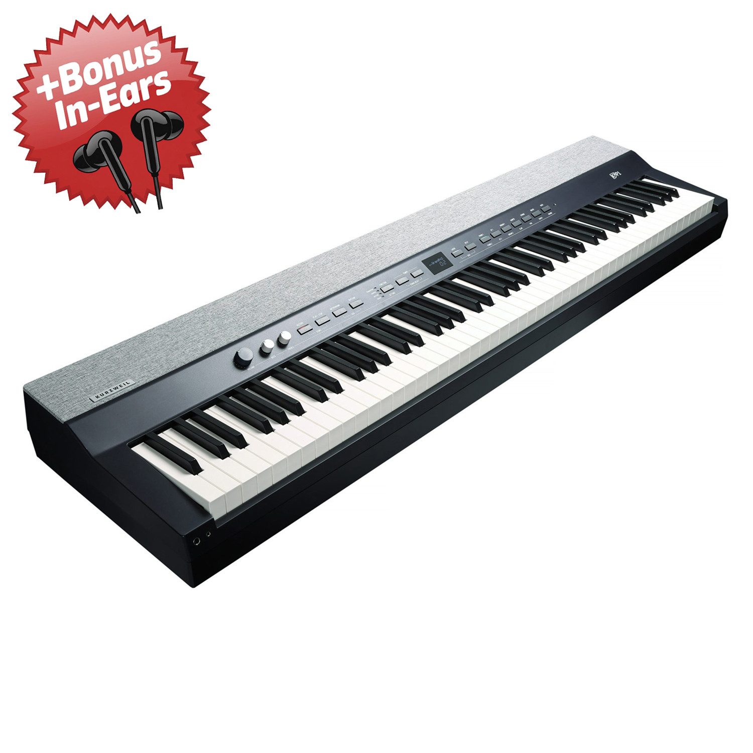 Kurzweil Stage-Piano Kurzweil Stage Piano KAP1-LB 88 Tasten + Bonus In-Ear Kopfhörer (Digitalpiano, schwarz)