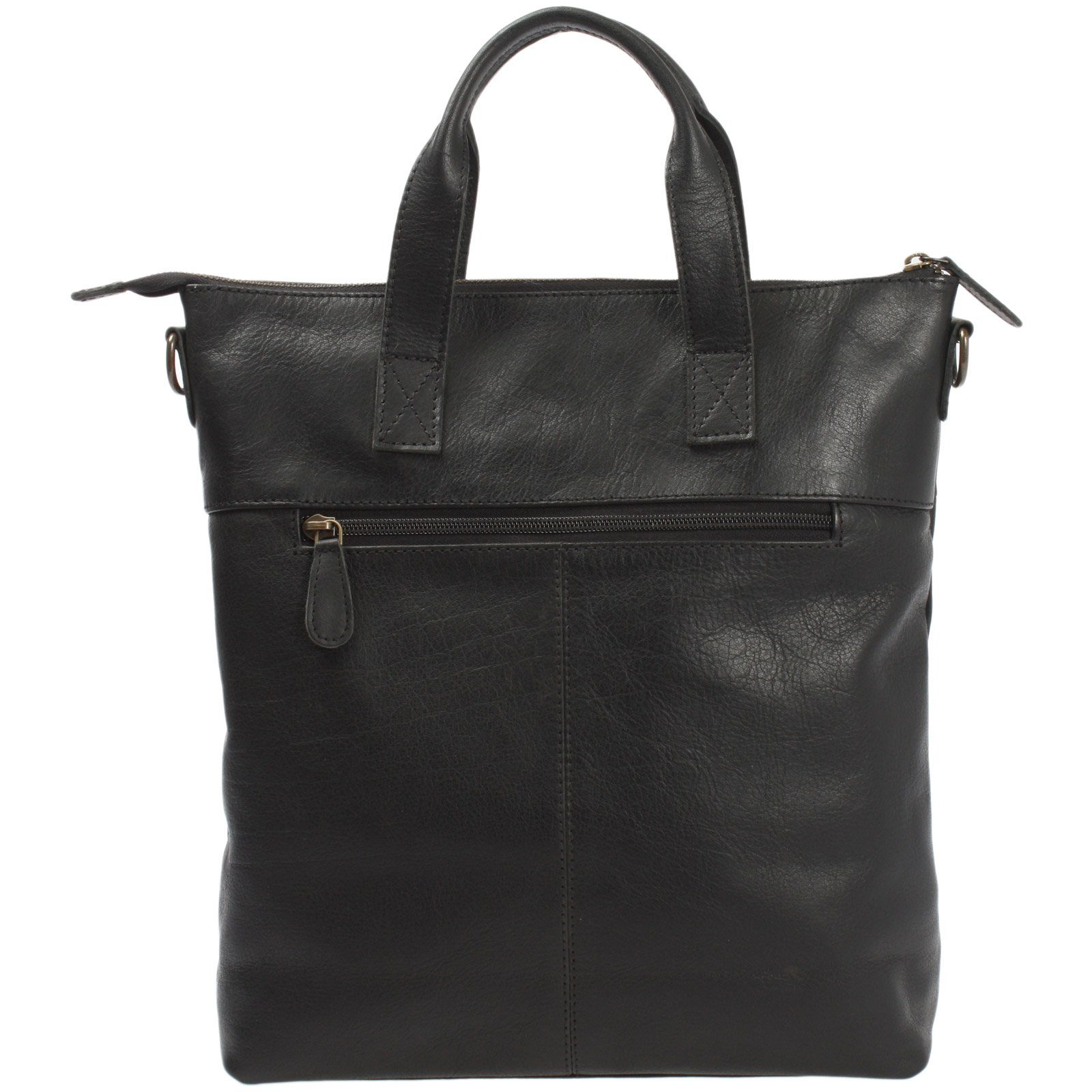 LECONI Umhängetasche Damentasche DIN A4 Henkeltasche Shopper Echtleder LE0068, Echtes Leder – mehrere Reißverschlussfächer – 31×33×10 cm