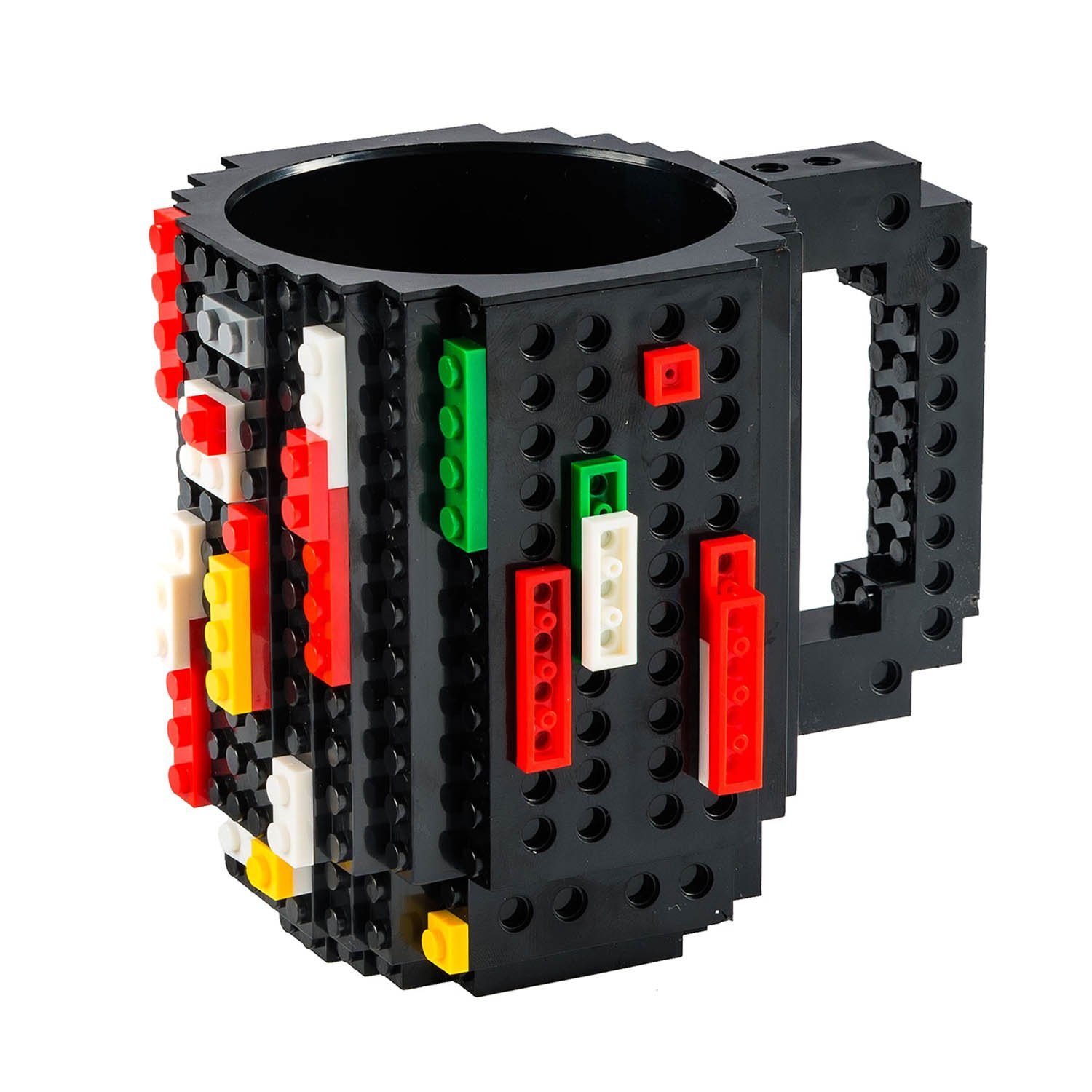 Goods+Gadgets Tasse Brick Mug Tasse mit Bausteinen, Kunststoff, Kaffeetasse Kaffee-Becher 350ml