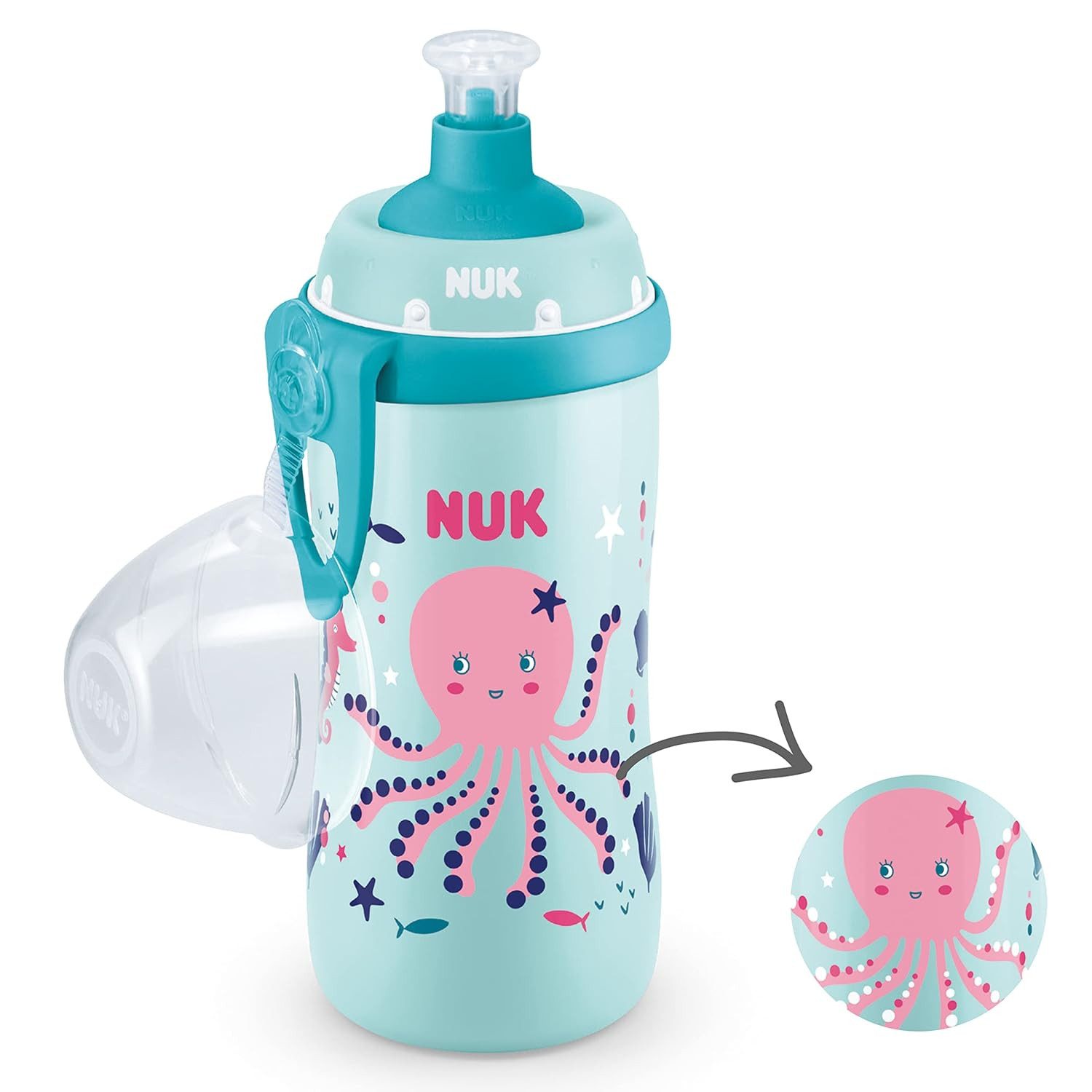 NUK Trinkflasche NUK Junior Cup Color Change – Für Mädchen, Farbwechsel Effekt