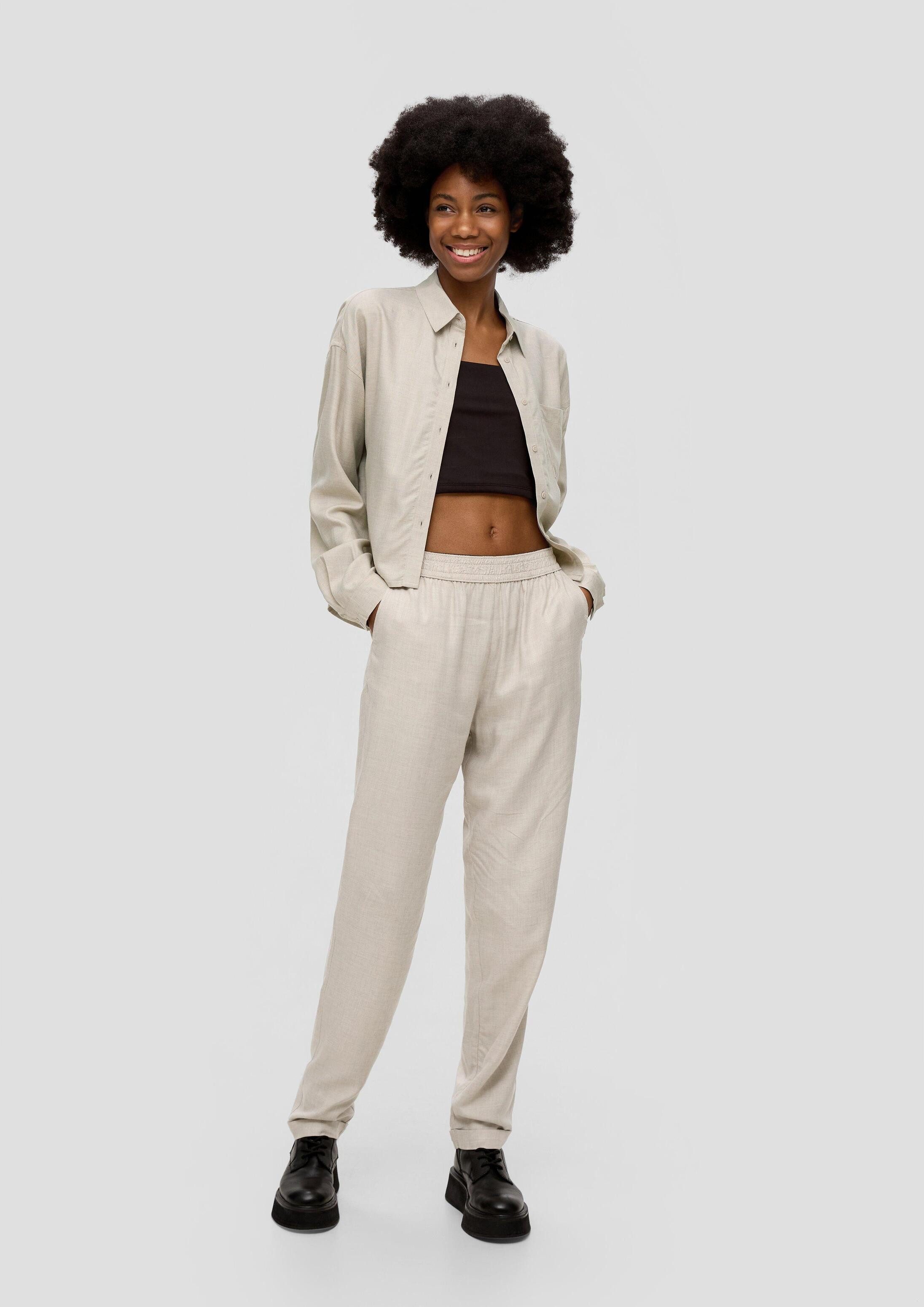 QS Chinos Hose Jogpant aus reiner Viskose