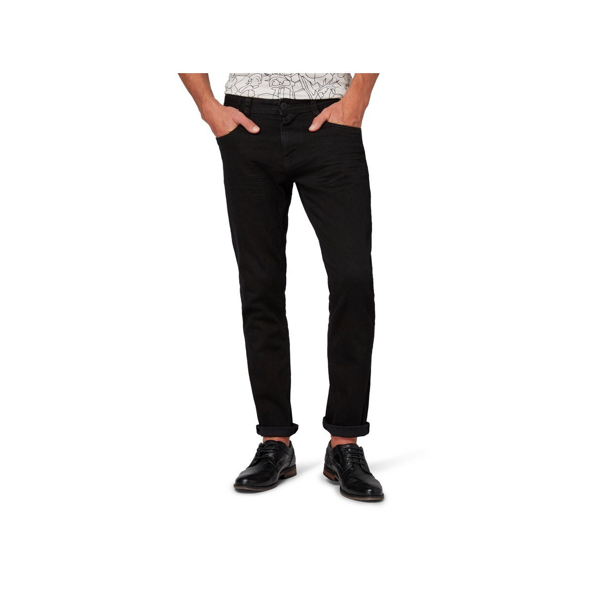 TOM TAILOR (1-tlg) 5-Pocket-Jeans schwarz