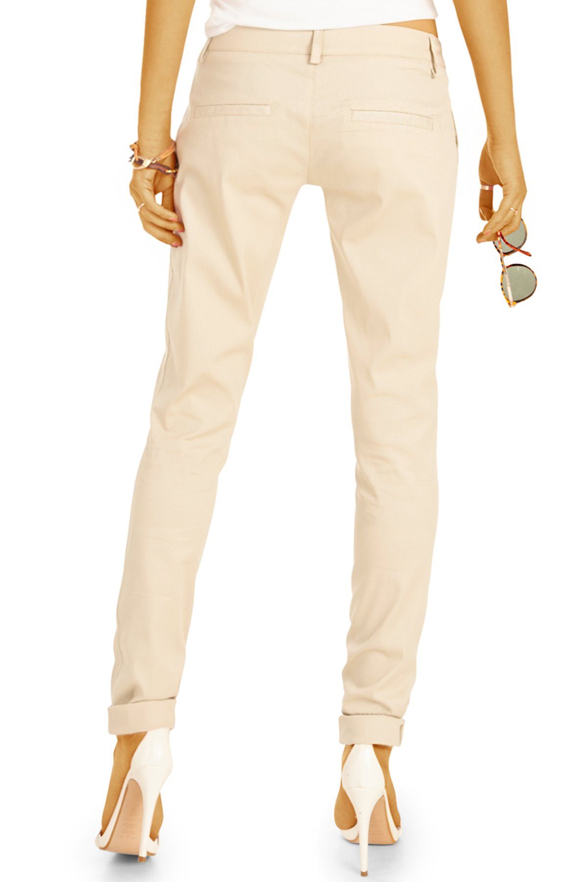 be styled Stoffhose, - Tapered mit STYLED Chinos h20a beige Stretch - - Hüfthose BE Chinohose Damen