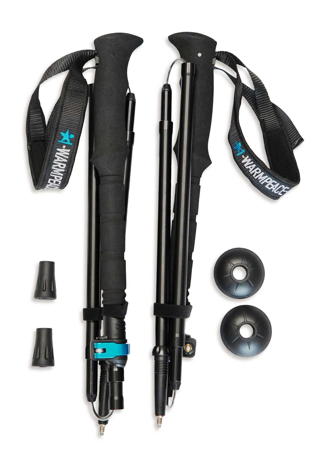 warmpeace Wanderstöcke Warmpeace Trekking-Stöcke RIDGEWALK black/blue, faltbar