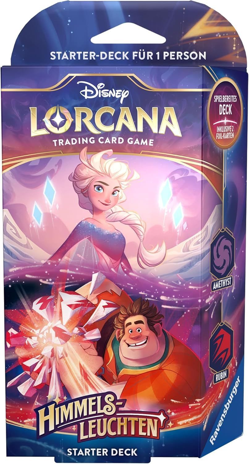 Ravensburger Sammelkarte Disney Lorcana Himmelsleuchten, Starter Deck Amethyst und Rubin