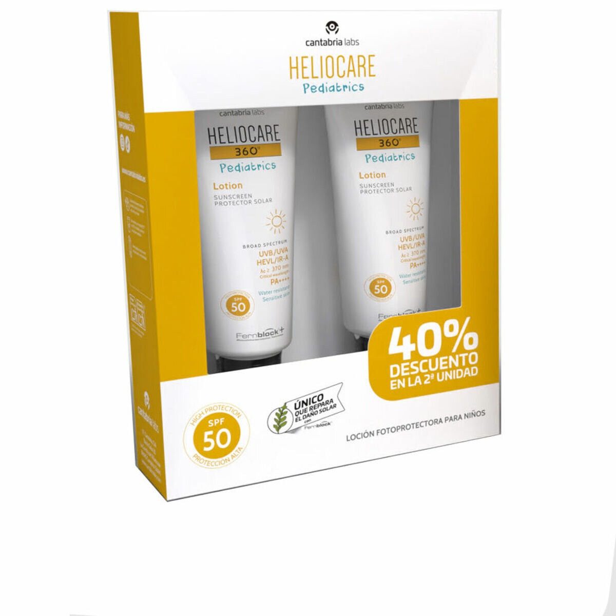 Heliocare Sonnenschutzlotion HELIOCARE 360° PEDIATRICS sunscreen lotion SPF50 pack 2 x 200 ml