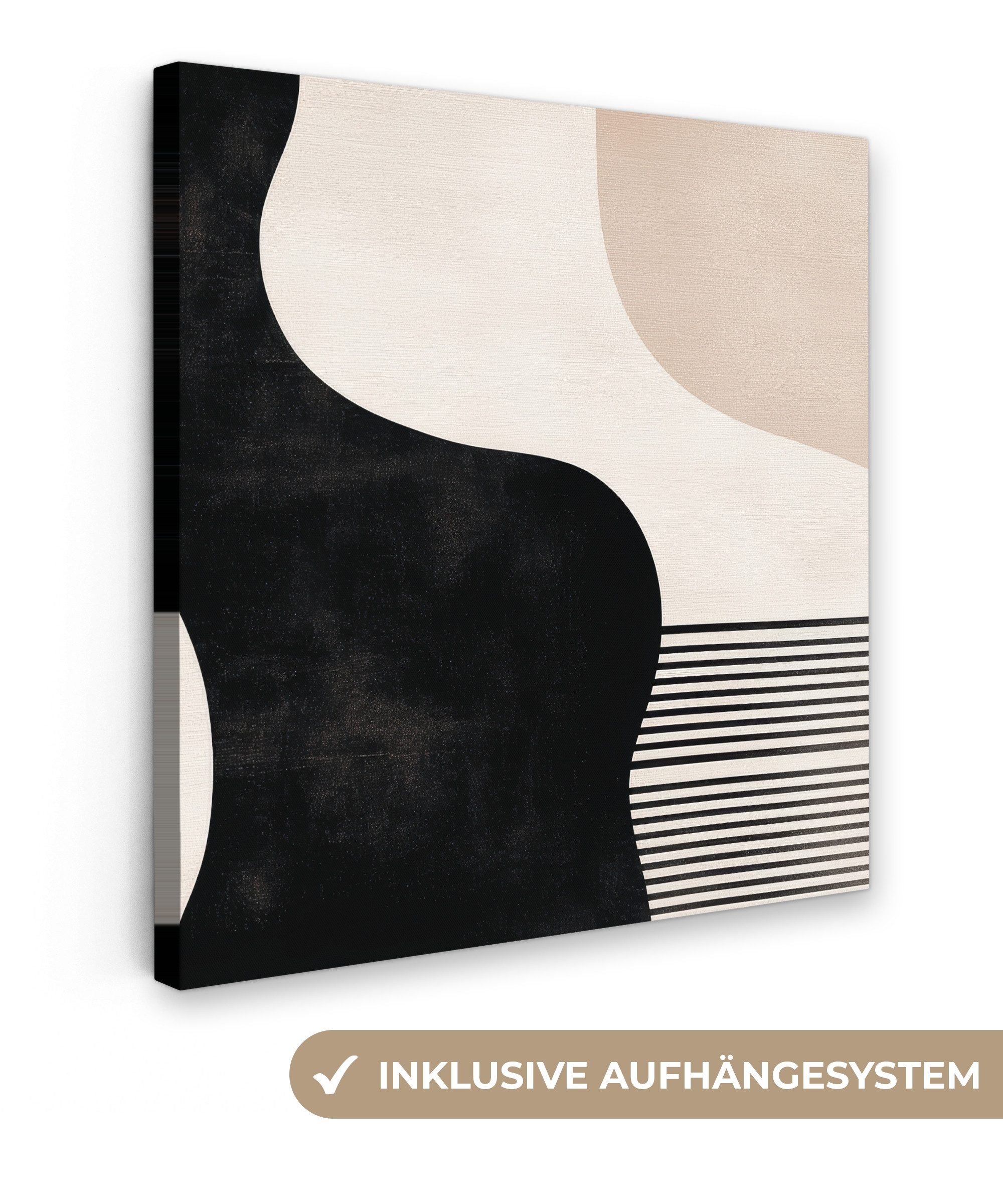 OneMillionCanvasses® Leinwandbild Abstrakt - Japandi - Beige - Modern, Foto günstig online kaufen