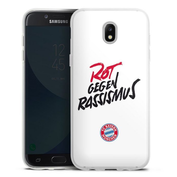 DeinDesign Handyhülle FC Bayern München FCB Rot gegen Rassismus FCB Rot gegen Rassismus Samsung Galaxy J5 (2017) Silikon Hülle Bumper Case Handy Schutzhülle AV10300