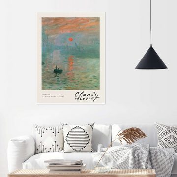 Posterlounge Poster Claude Monet, Sunrise, Wohnzimmer Maritim Malerei