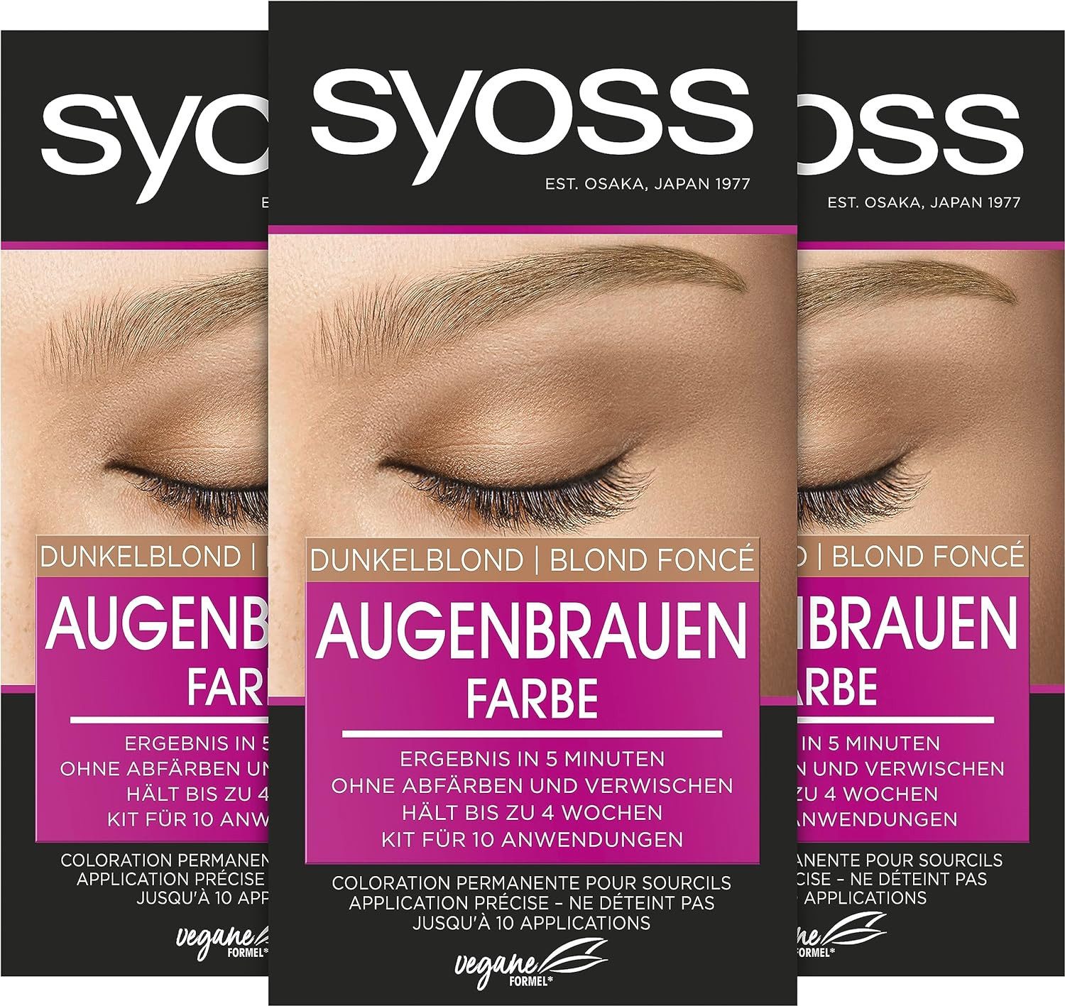 Augenbrauenfarbe Dunkelblond 3x 17 ml