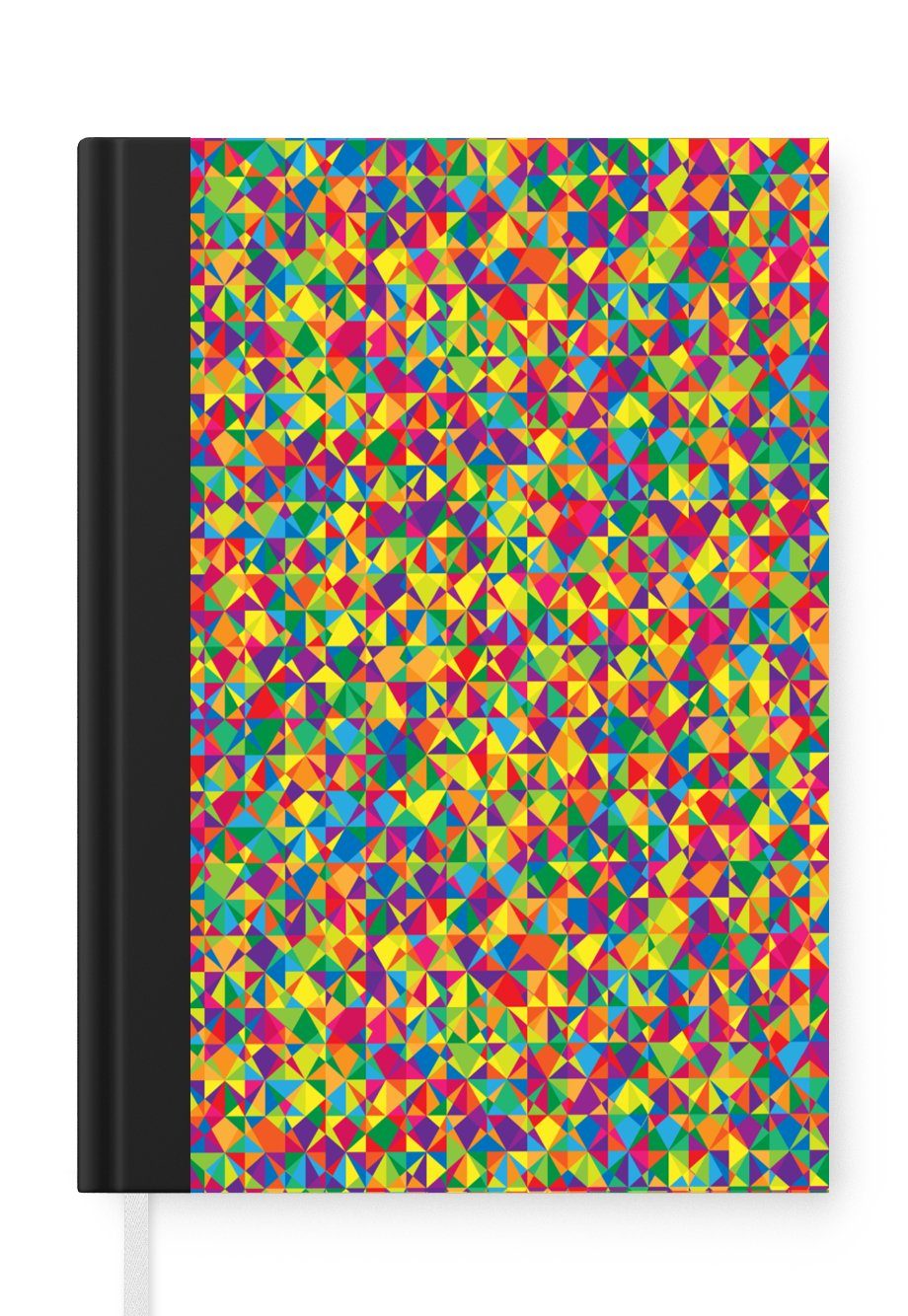 MuchoWow Notizbuch Muster - Farben - Regenbogen - Abstrakt, Journal, Merkzettel, Tagebuch, Notizheft, A5, 98 Seiten, Haushaltsbuch