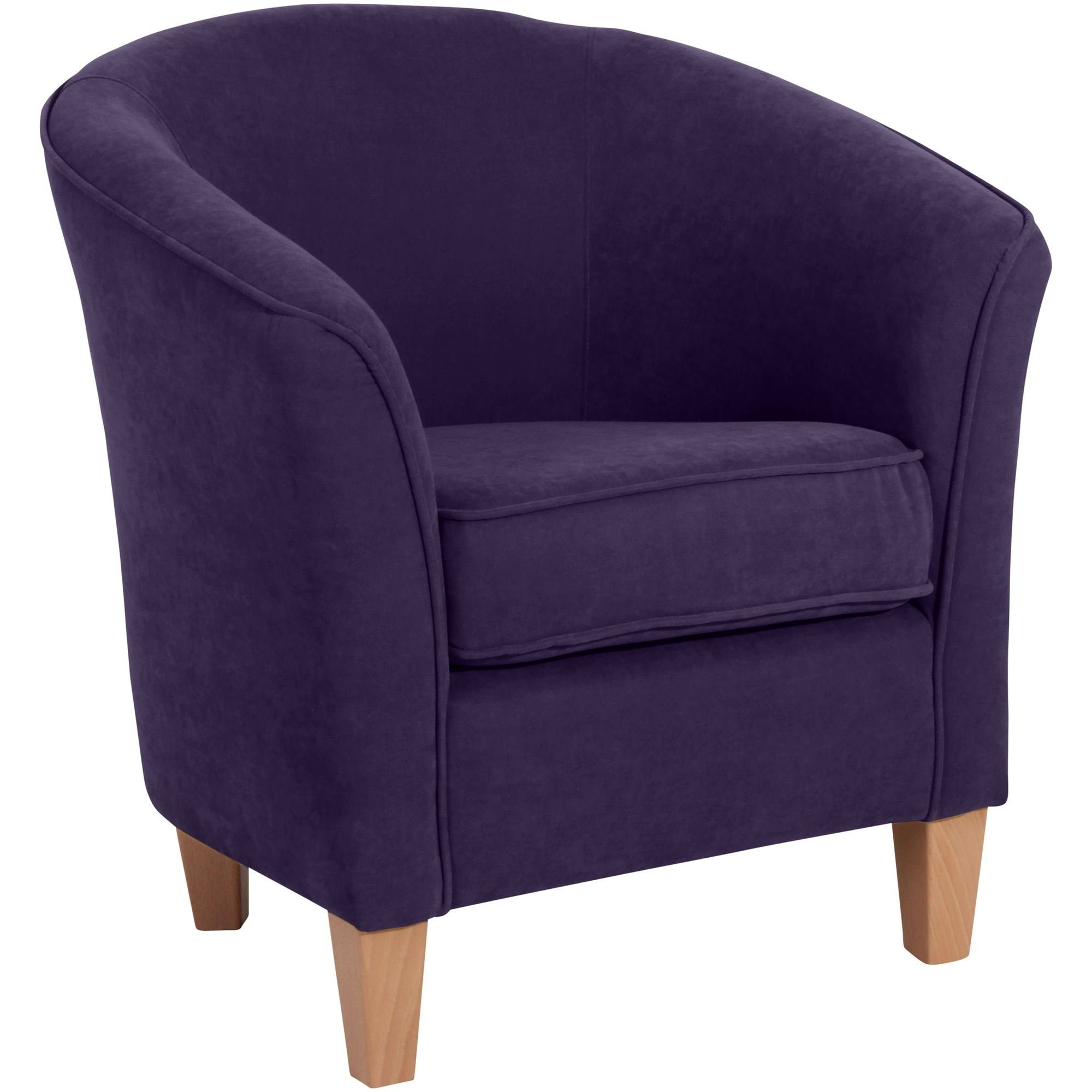 Sessel Sessel natur Buche 1-St), 58 aufm Kostenlosem hochwertig Karine verarbeitet,bequemer Veloursstoff Kessel Sitz inkl. violett / Versand, 21993 (Sparpreis Bezug