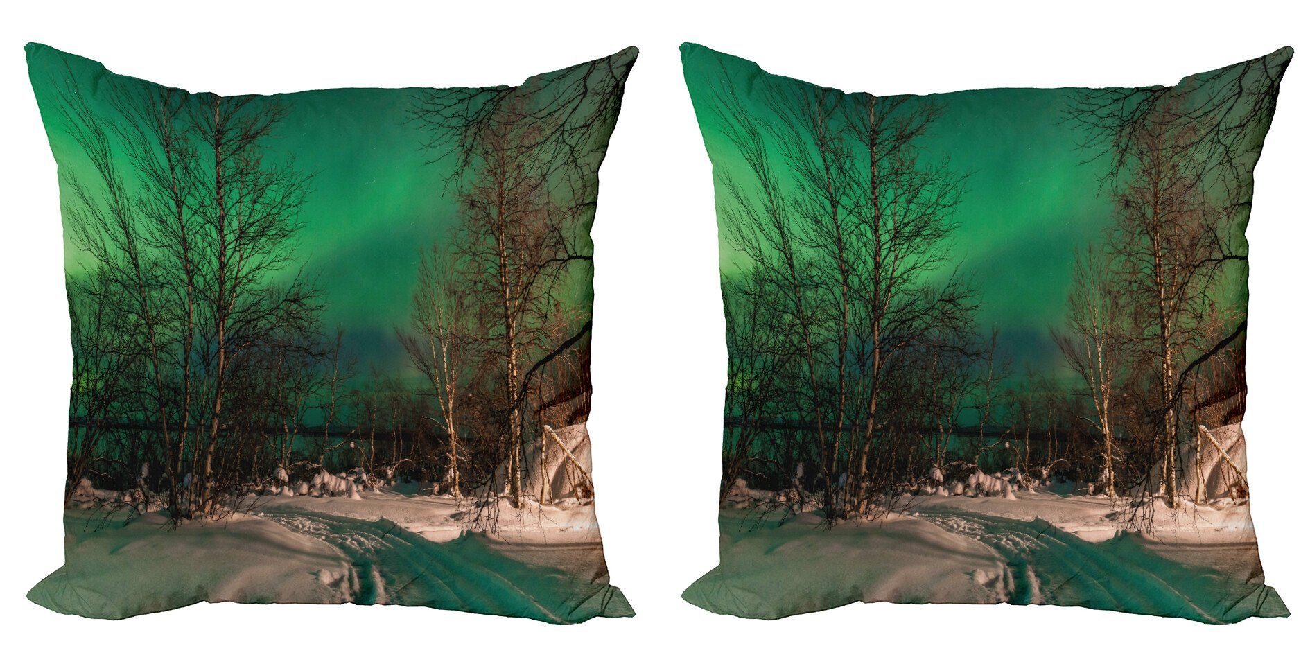 Kissenbezüge Modern Accent Doppelseitiger Digitaldruck, Abakuhaus (2 Stück), Landschaft Snowy gefrorene Straßen