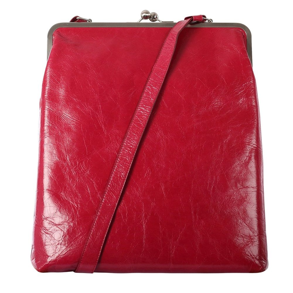 Schultertasche VIRGINIA  Elegante Damen Bügeltasche aus italienischem Leder