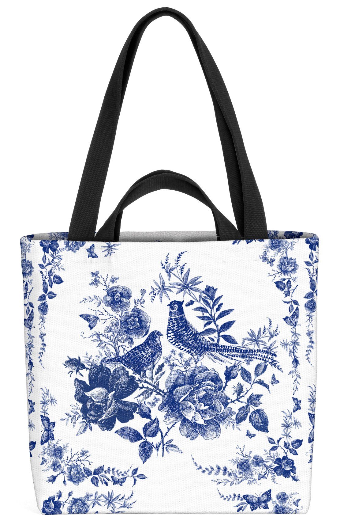 Void Henkeltasche 1 Tlg Fasan Blumenbukett Fliesen Blau Weiss Dekoration Landhaus Stil Rosen Online Kaufen Otto