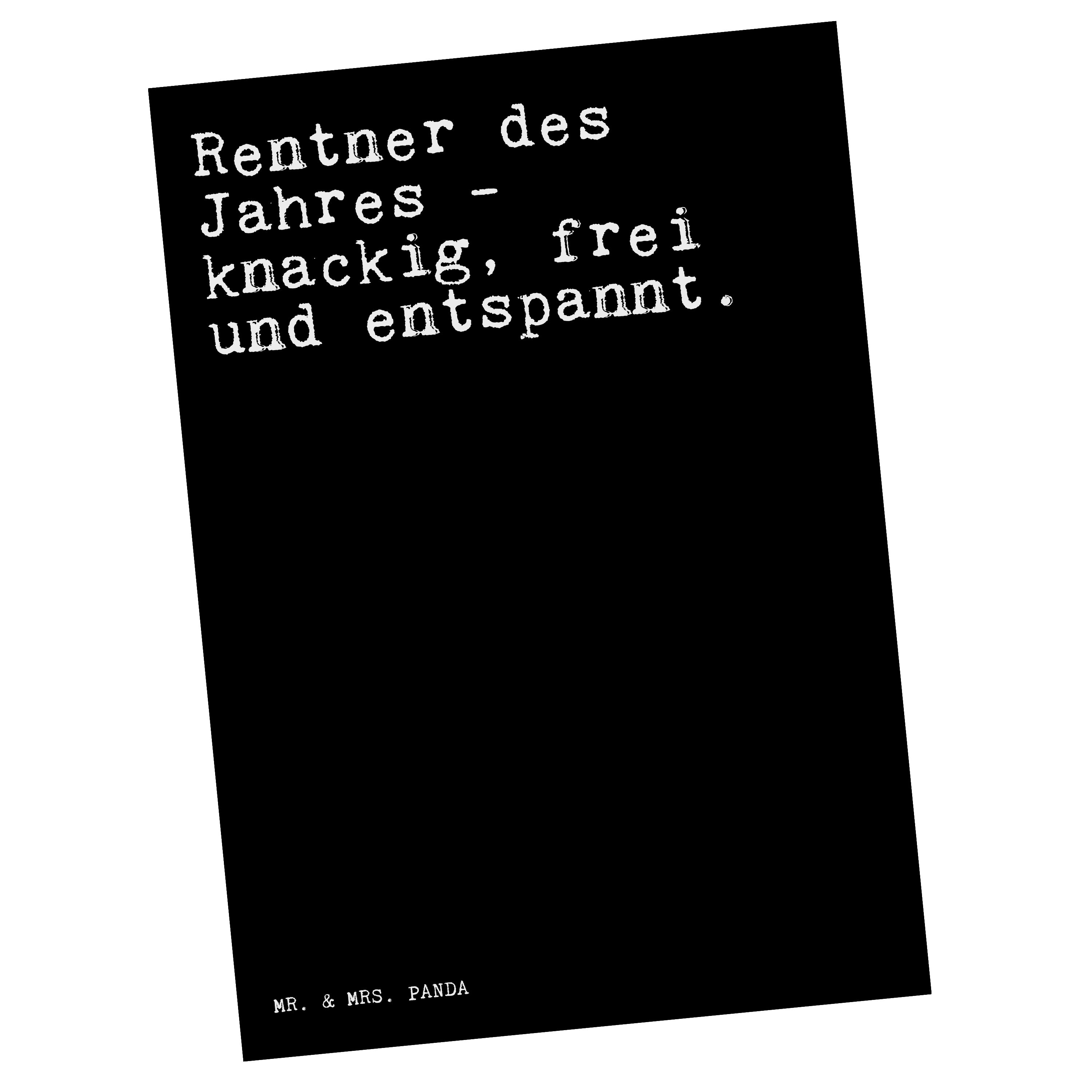 Mr. & Mrs. Panda Postkarte Rentner des Jahres -... - Schwarz - Geschenk, Rentnerin, Spruch Sprüc