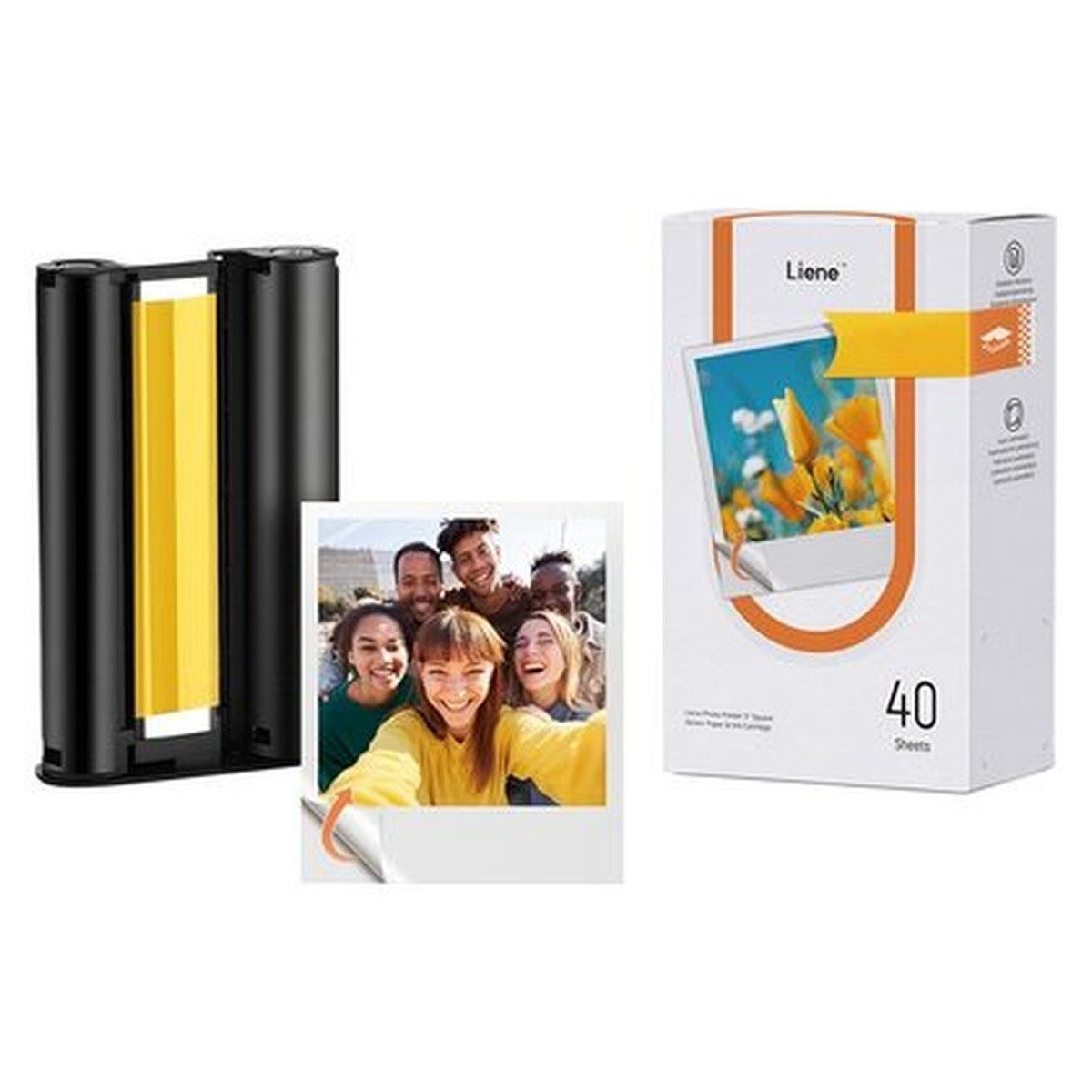 Liene Liene 3x3" selbstklebendes, 40 Blatt + 1 Nachfüllpackung Fotodrucker