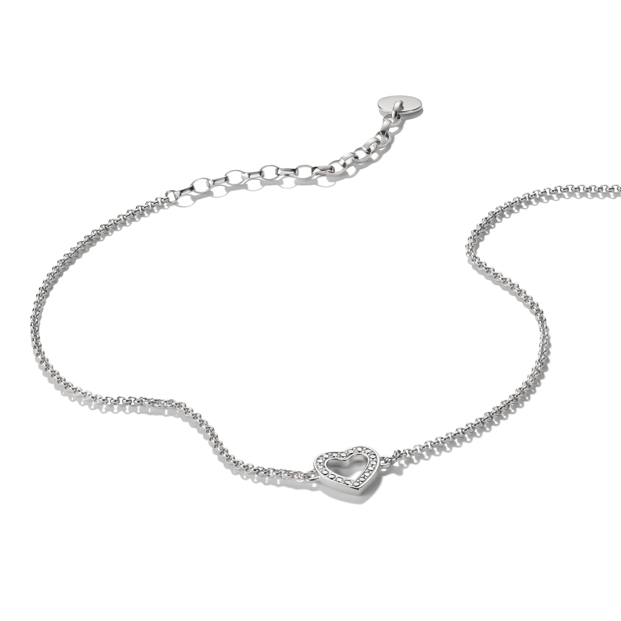 THOMAS SABO Fußkette Fußkettchen mit Zirkonia-Herz, mit Zirkonia (synth)