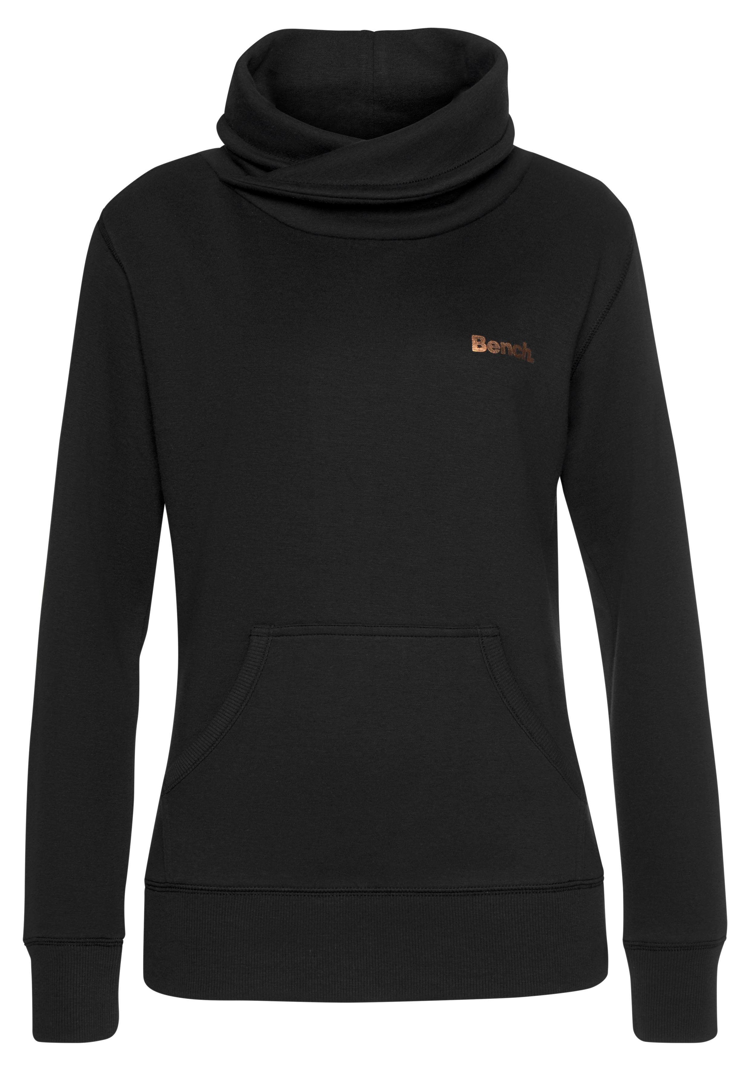 Bench. Loungewear Longsweatshirt mit Stehkragen in Layeroptik und Kängurutasche, Loungewear