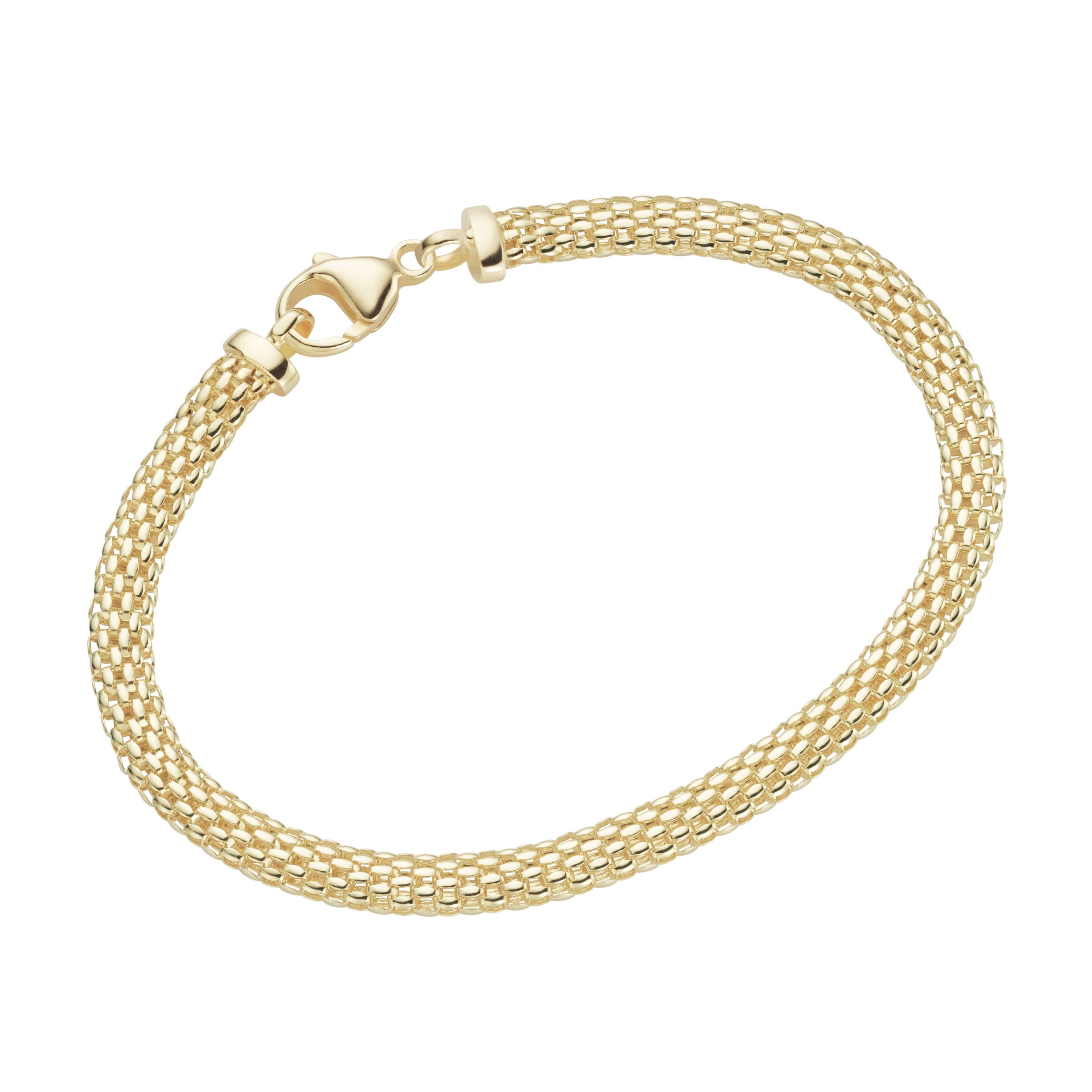 Smart Jewel Armband Gold Mesh-Optik, 925 Silber