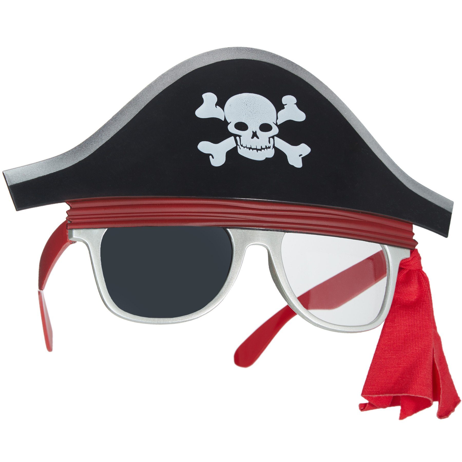dressforfun Kostüm Spaßbrille Pirat mit Stirnband, Spaßbrille mit dem Motto Piraten