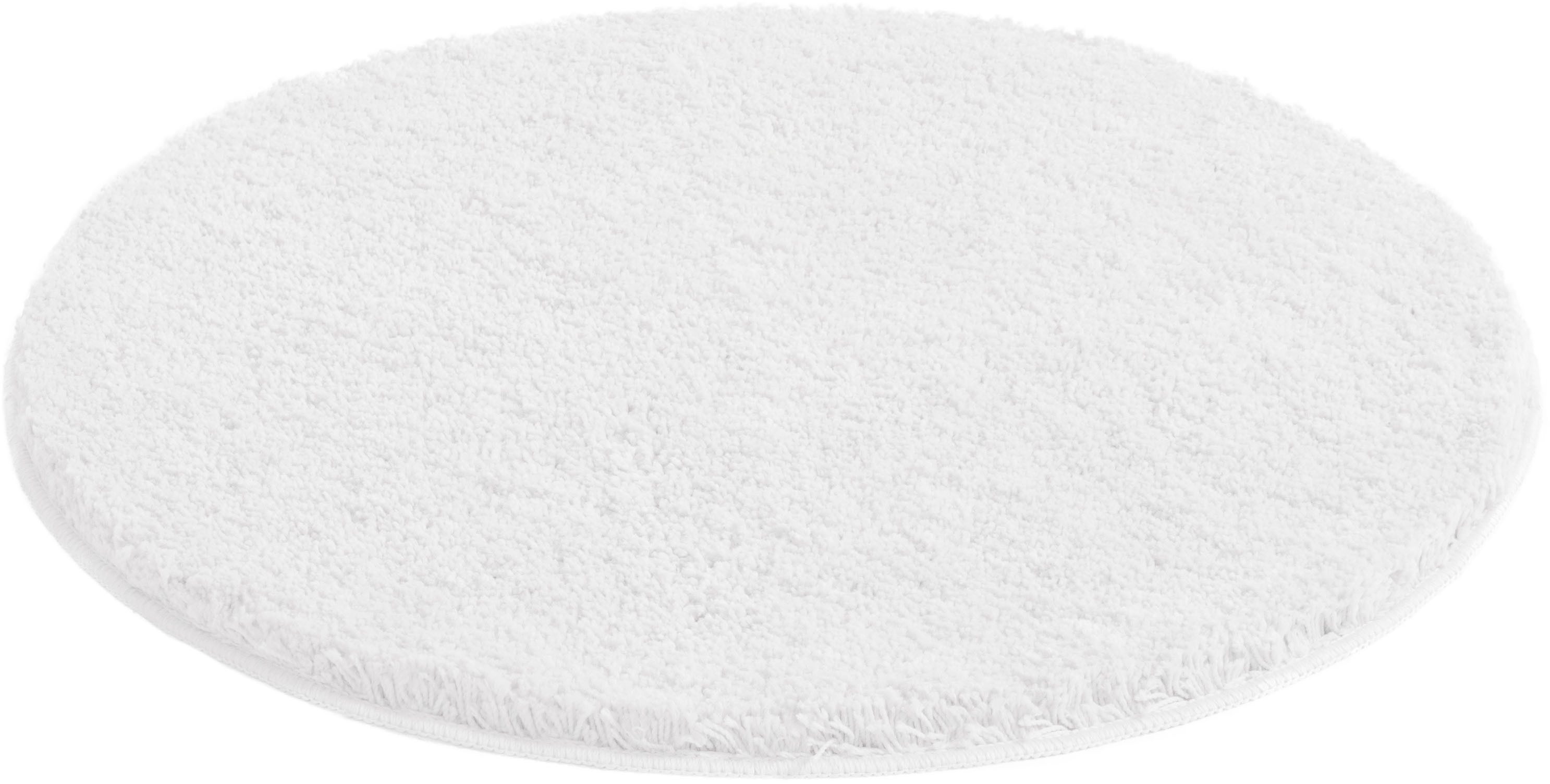 OTTO home Badematte Inga, Badezimmer Teppich, Badvorleger, Höhe 20 mm, rutschhemmend beschichtet, schnell trocknend, strapazierfähig, fußbodenheizungsgeeignet, Polyester, rund, Badteppich, unifarben, weich, als halbrund und rechteckig erhältlich