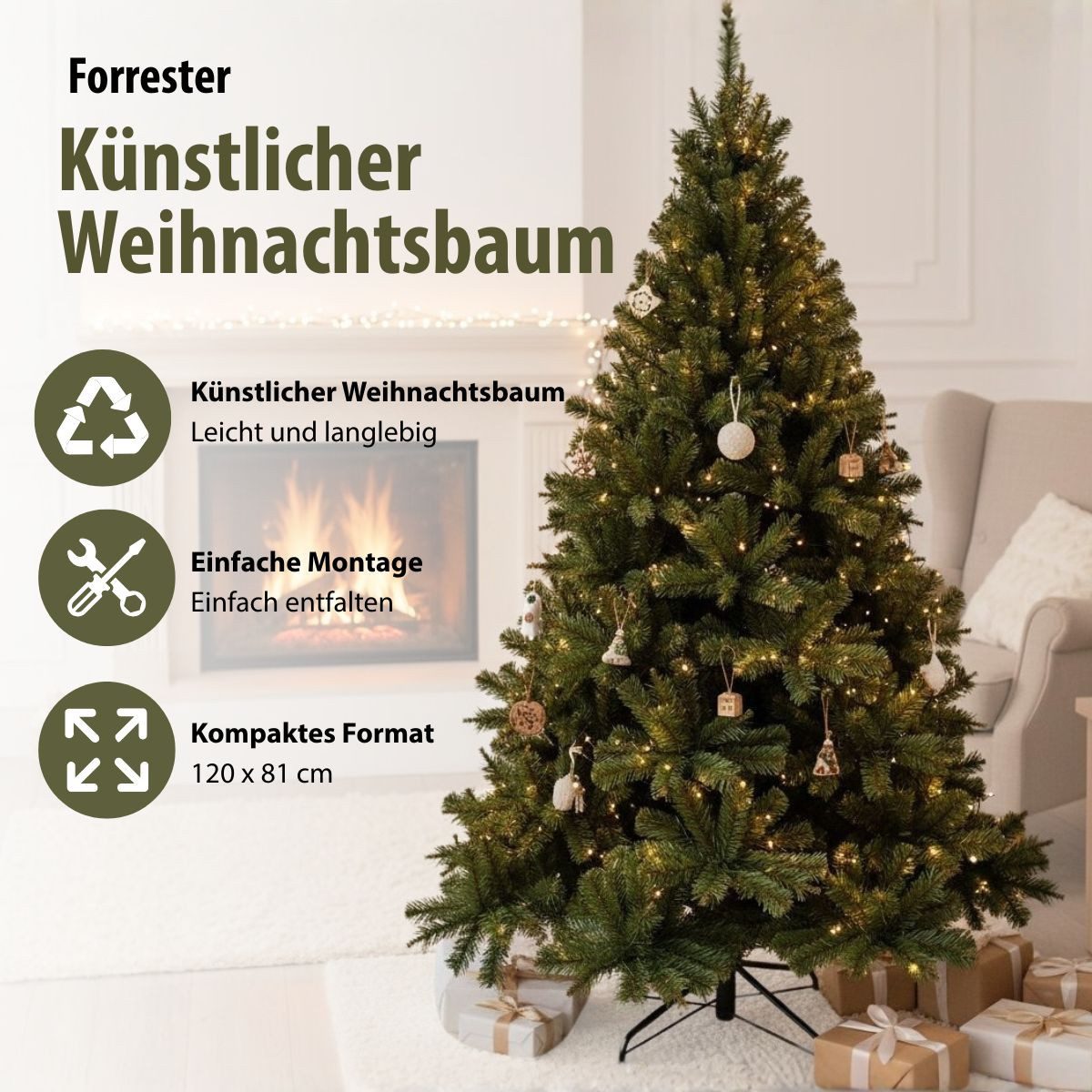 Triumph Tree Künstlicher Weihnachtsbaum Triumph Tree Forrester Weihnachtsbaum gruen TIPS 232 - h120xd81cm