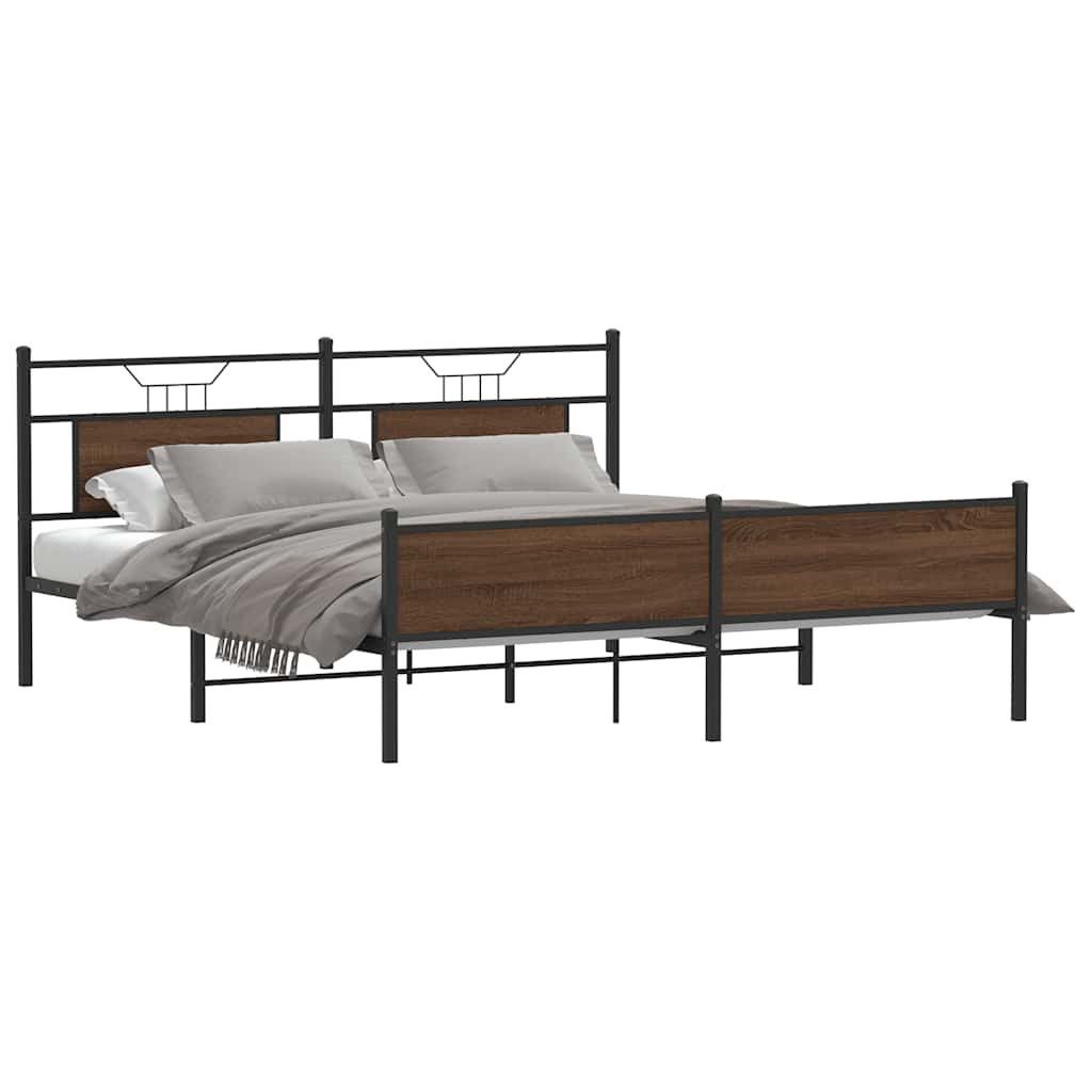 vidaXL Bett Metallbett ohne Matratze Braun günstig online kaufen