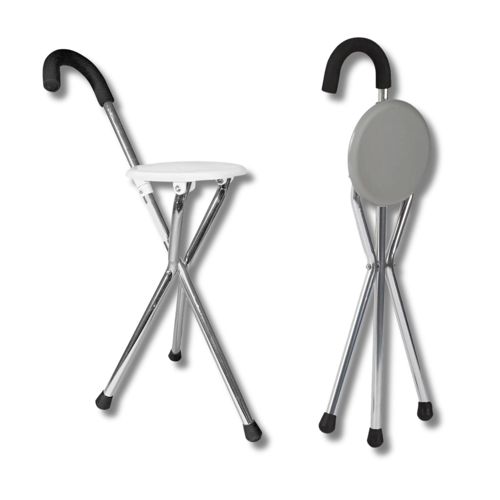 Rehaforum Medical Gehstock Gehstock mit Sitzfläche leichter Sitzstock Aluminium belastbar, 1-tlg., klappbar